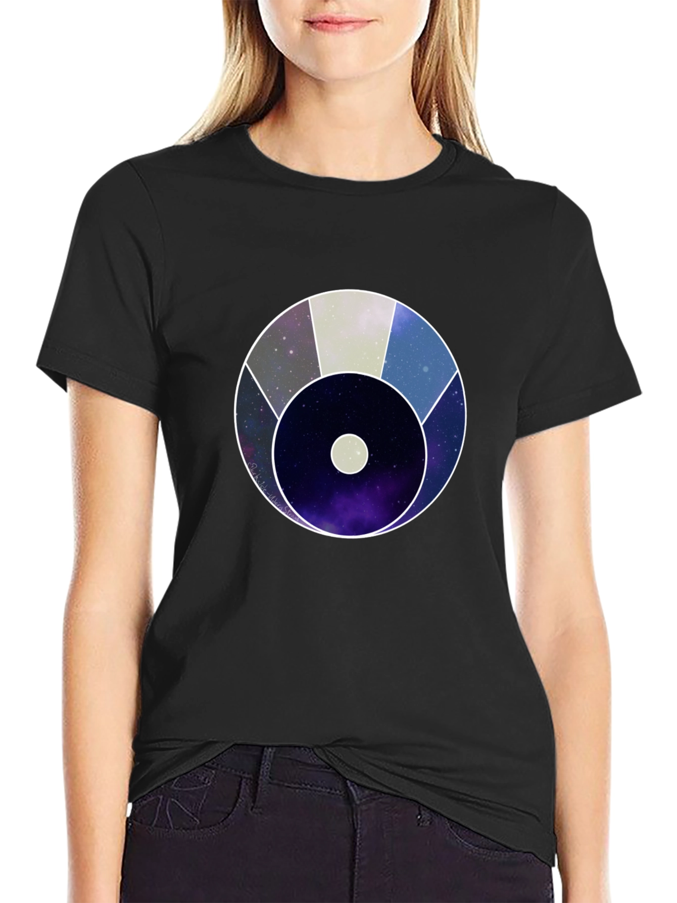 Cosmic Eye Graphic Tee - Black Cotton Blend