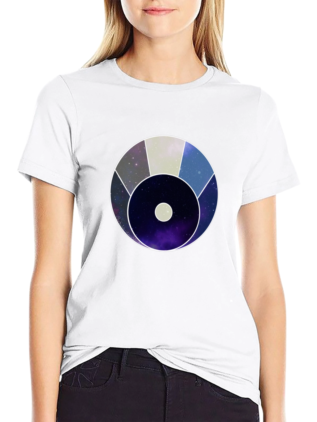 Cosmic Eye Graphic Tee - Black Cotton Blend