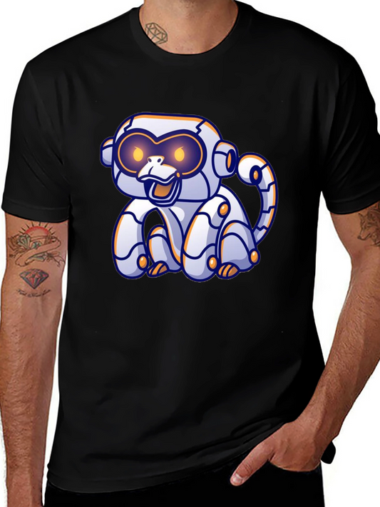 Robotic Monkey Graphic T-Shirt - Black