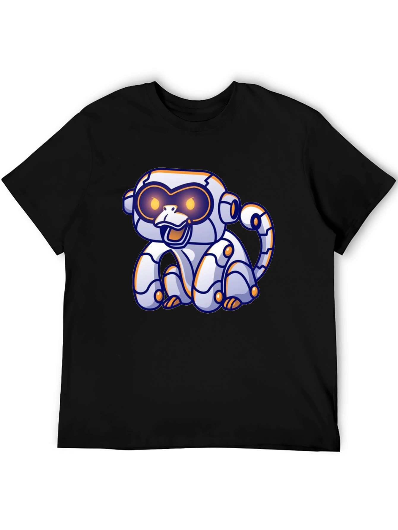 Robotic Monkey Graphic T-Shirt - Black