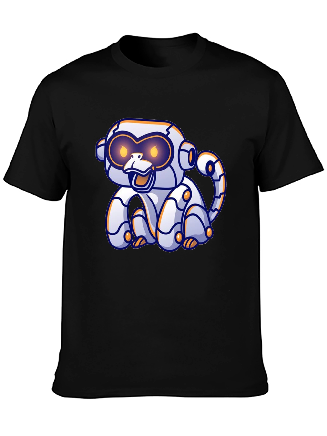 Robotic Monkey Graphic T-Shirt - Black