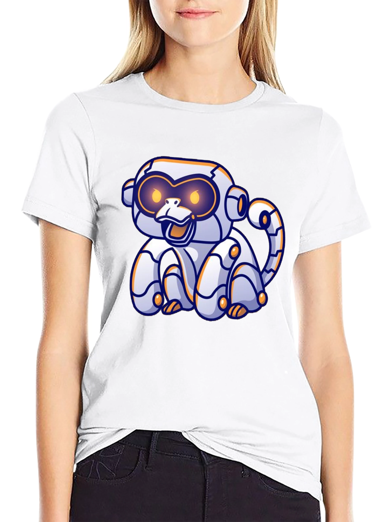 Robotic Monkey Graphic T-Shirt - Black
