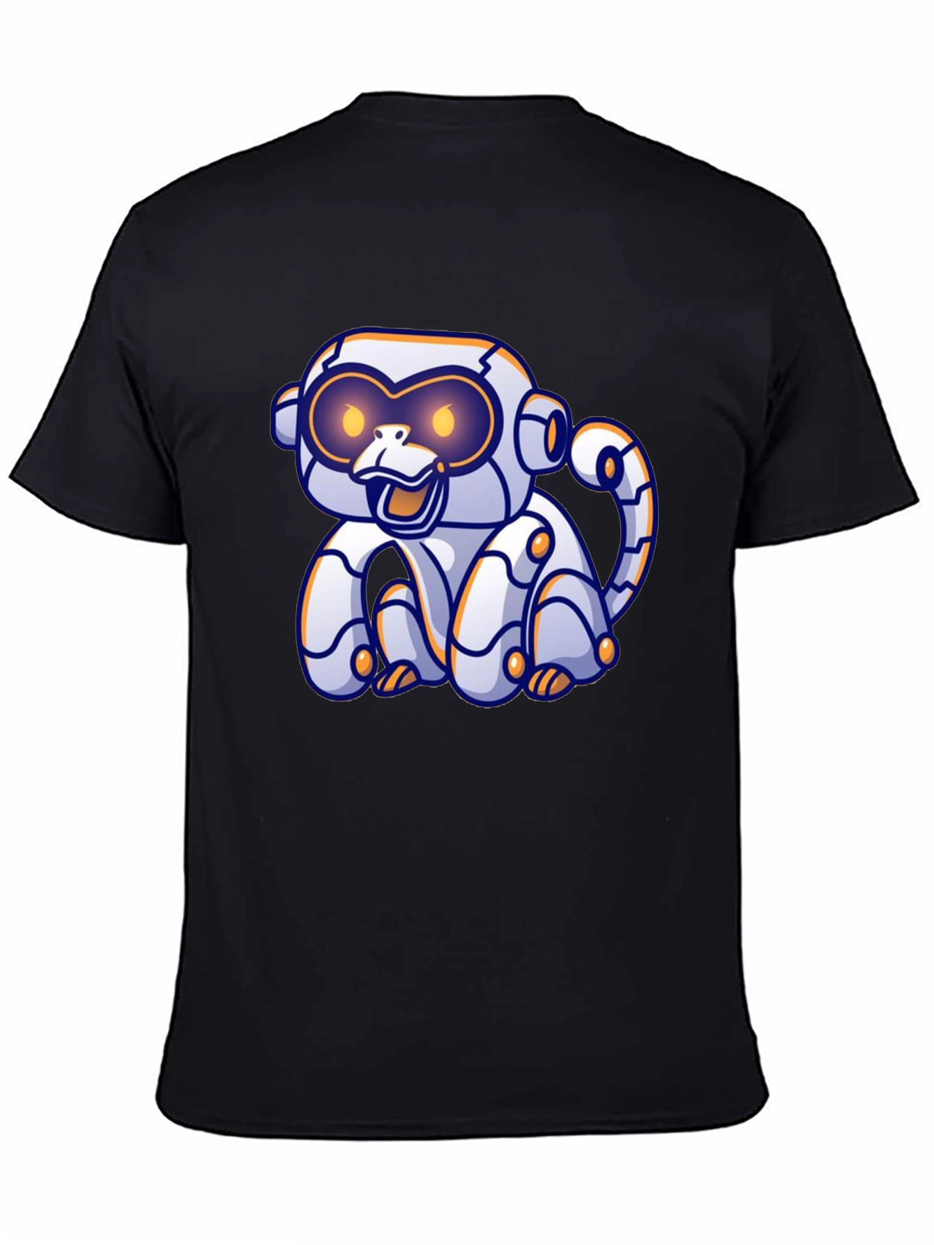 Robotic Monkey Graphic T-Shirt - Black
