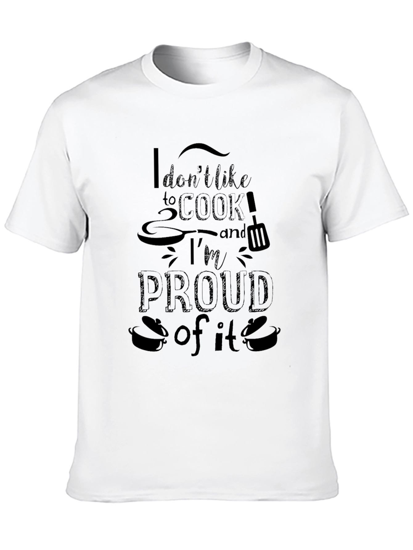 Proud Non-Cook Graphic Tee - Black Crew Neck T-Shirt