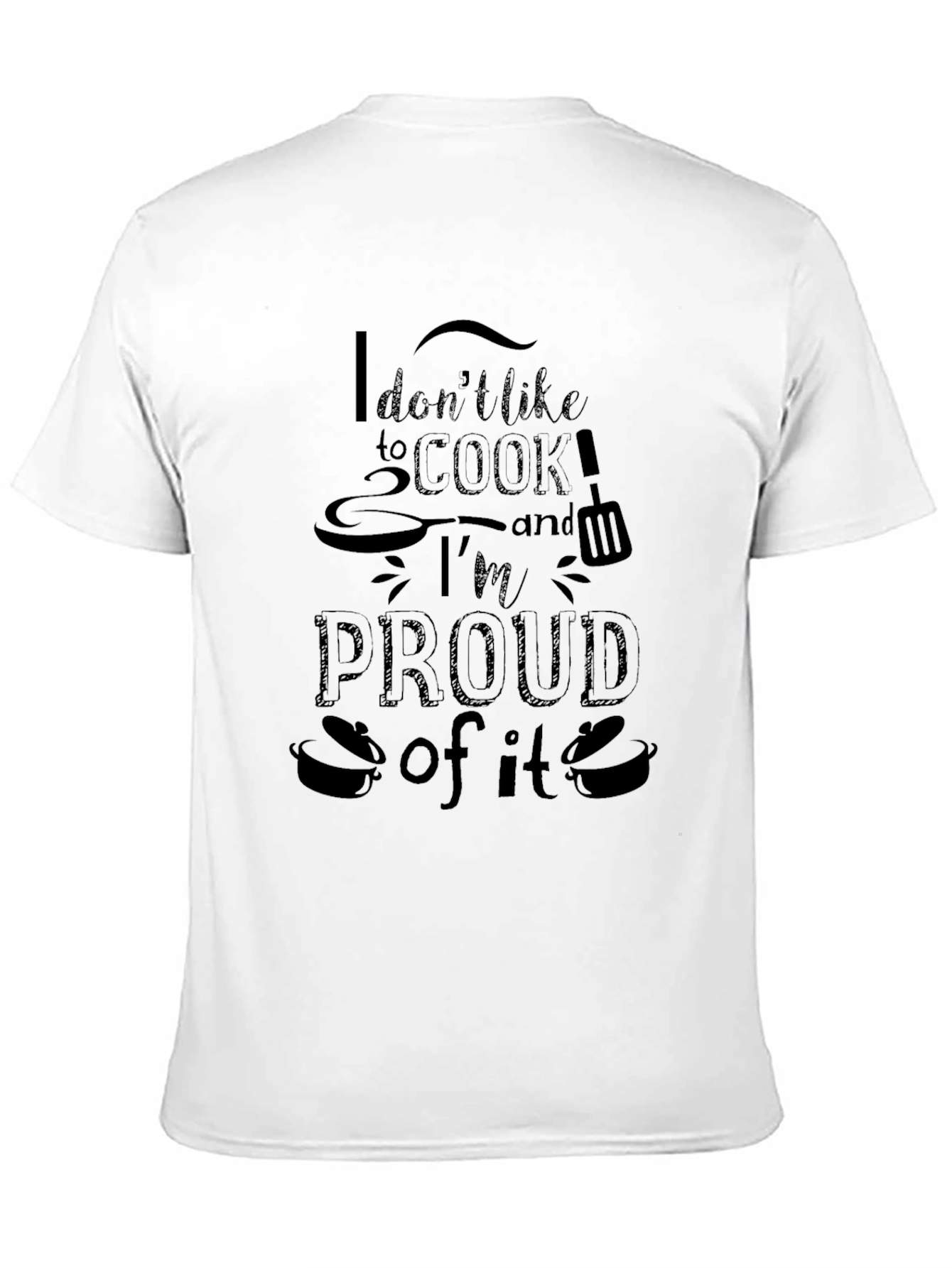 Proud Non-Cook Graphic Tee - Black Crew Neck T-Shirt