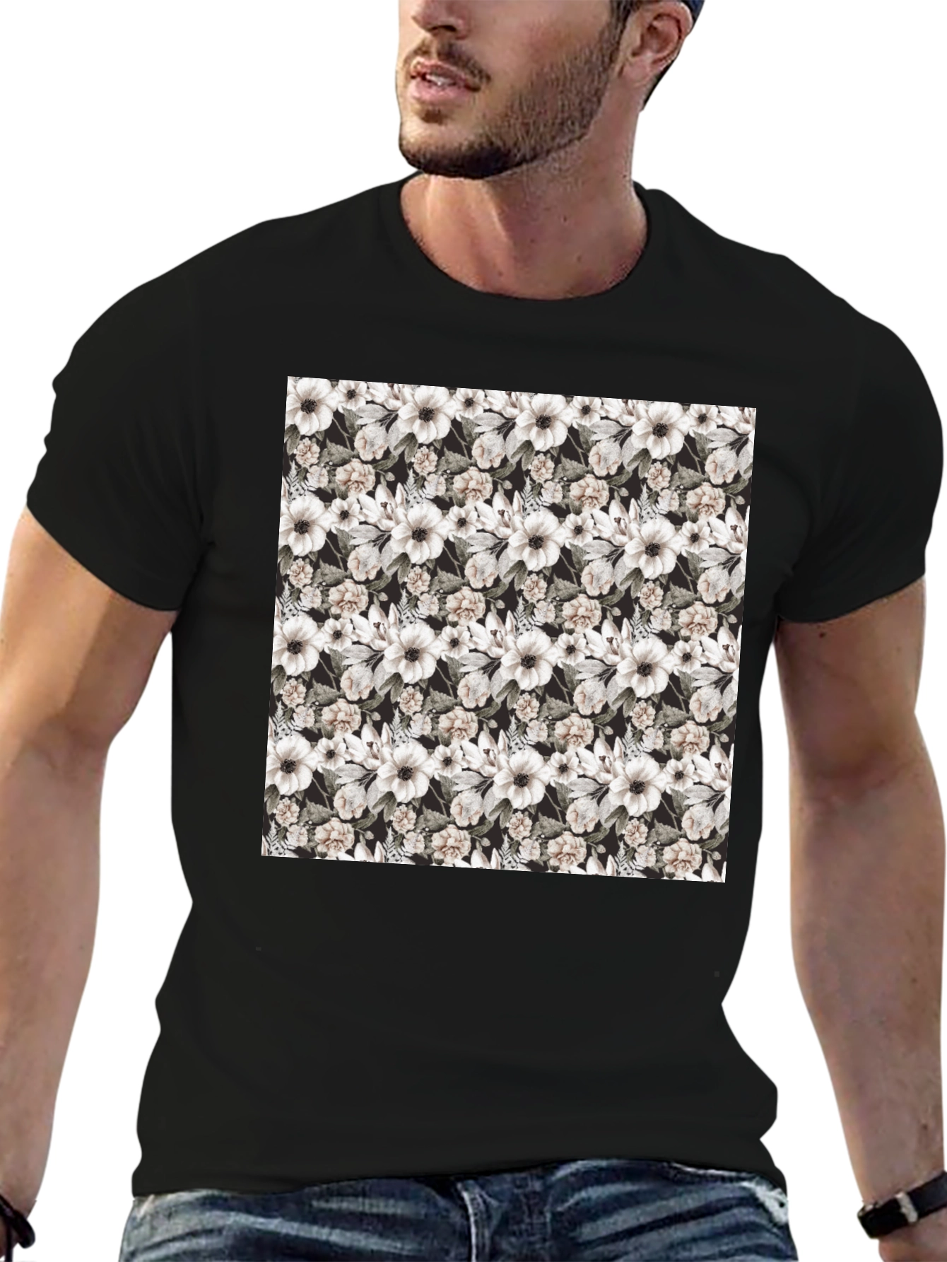 Floral Print Crew Neck T-Shirt