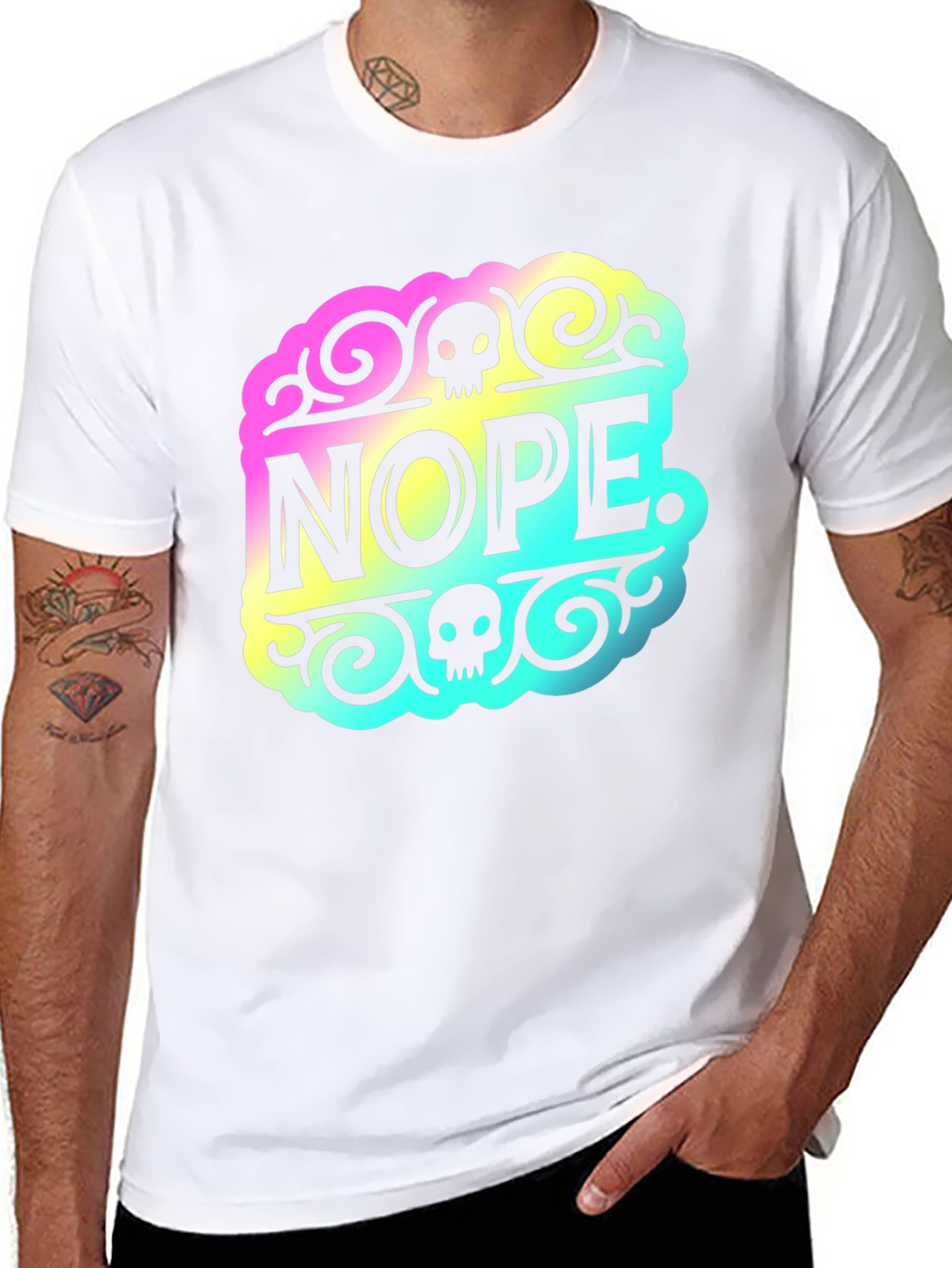 Nope. Skull Graphic Tee - Soft Black Cotton