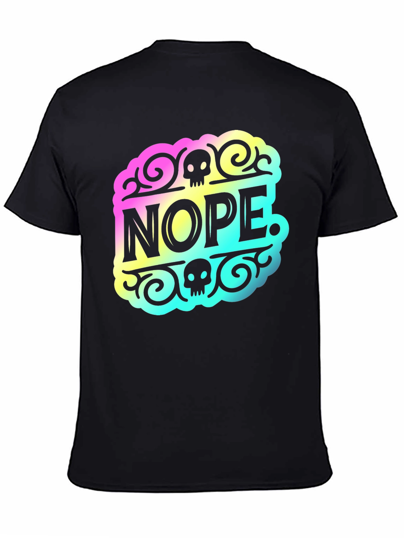 Nope. Skull Graphic Tee - Soft Black Cotton