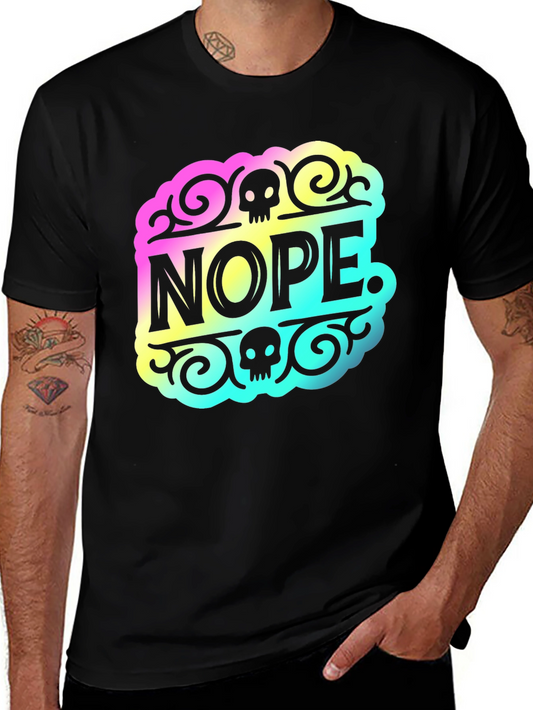 Nope. Skull Graphic Tee - Soft Black Cotton