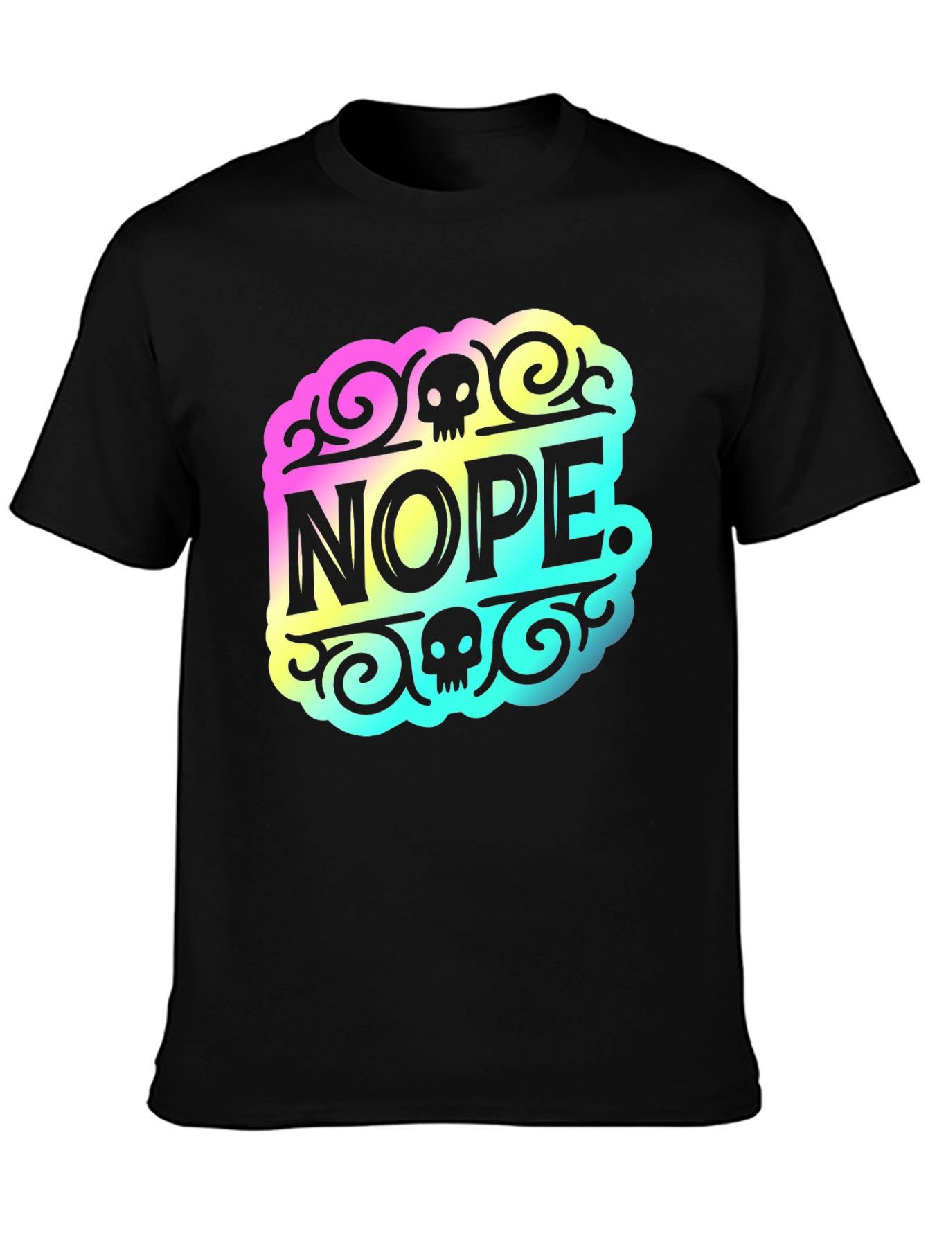 Nope. Skull Graphic Tee - Soft Black Cotton