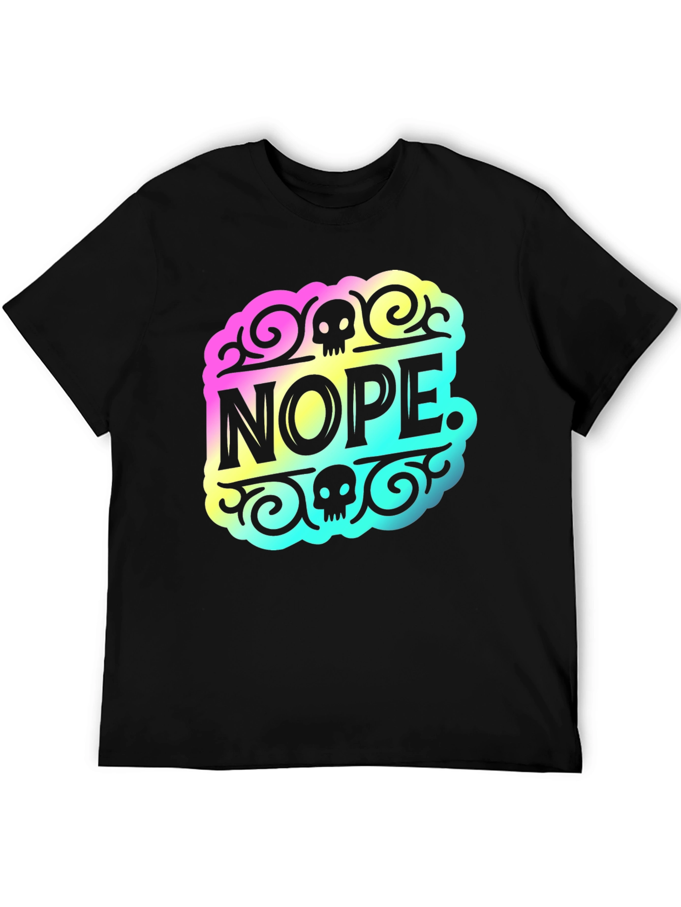 Nope. Skull Graphic Tee - Soft Black Cotton