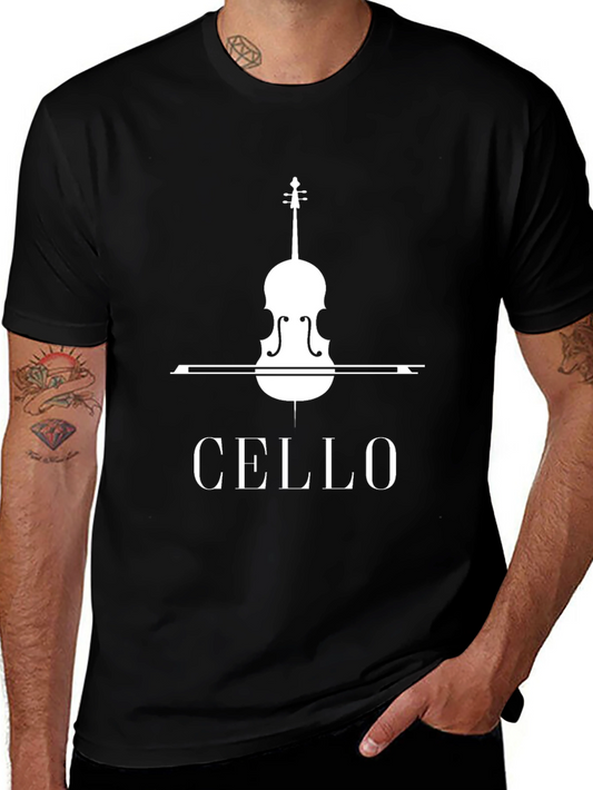 Cello T-Shirt - Musicians Tee - Black Cotton
