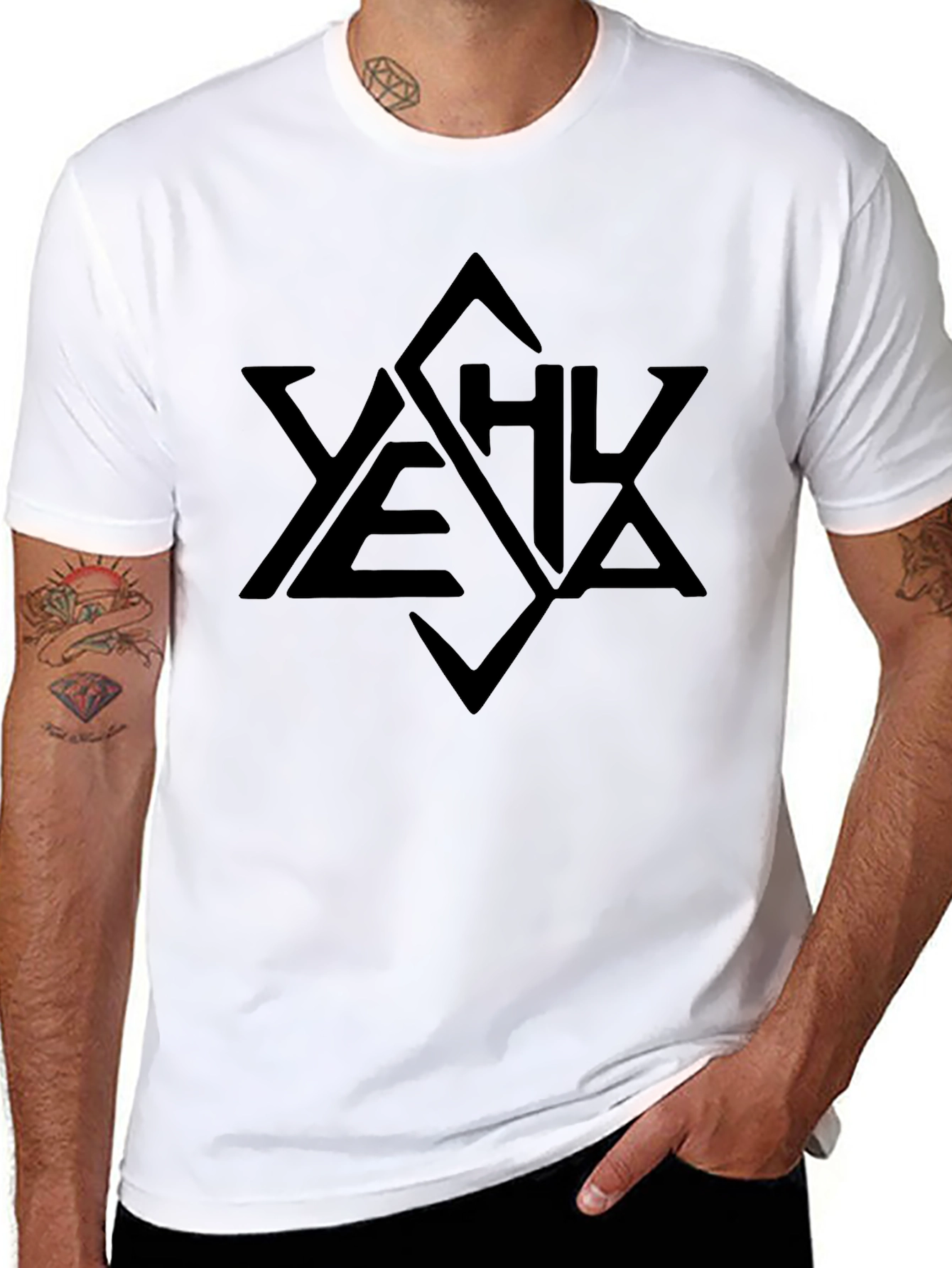 YHVA Star Graphic Black T-Shirt