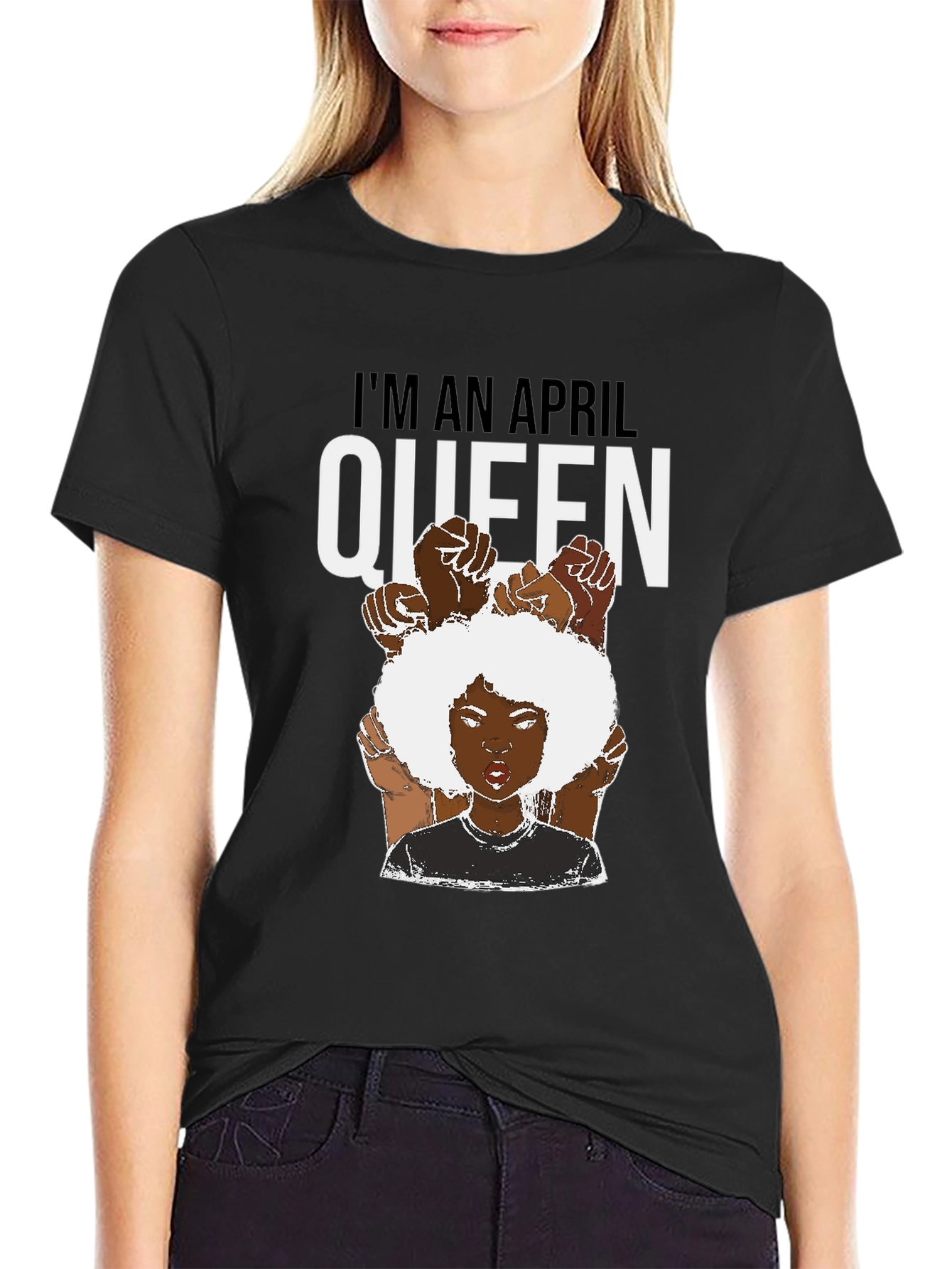 April Queen T-Shirt - Black Pride Tee