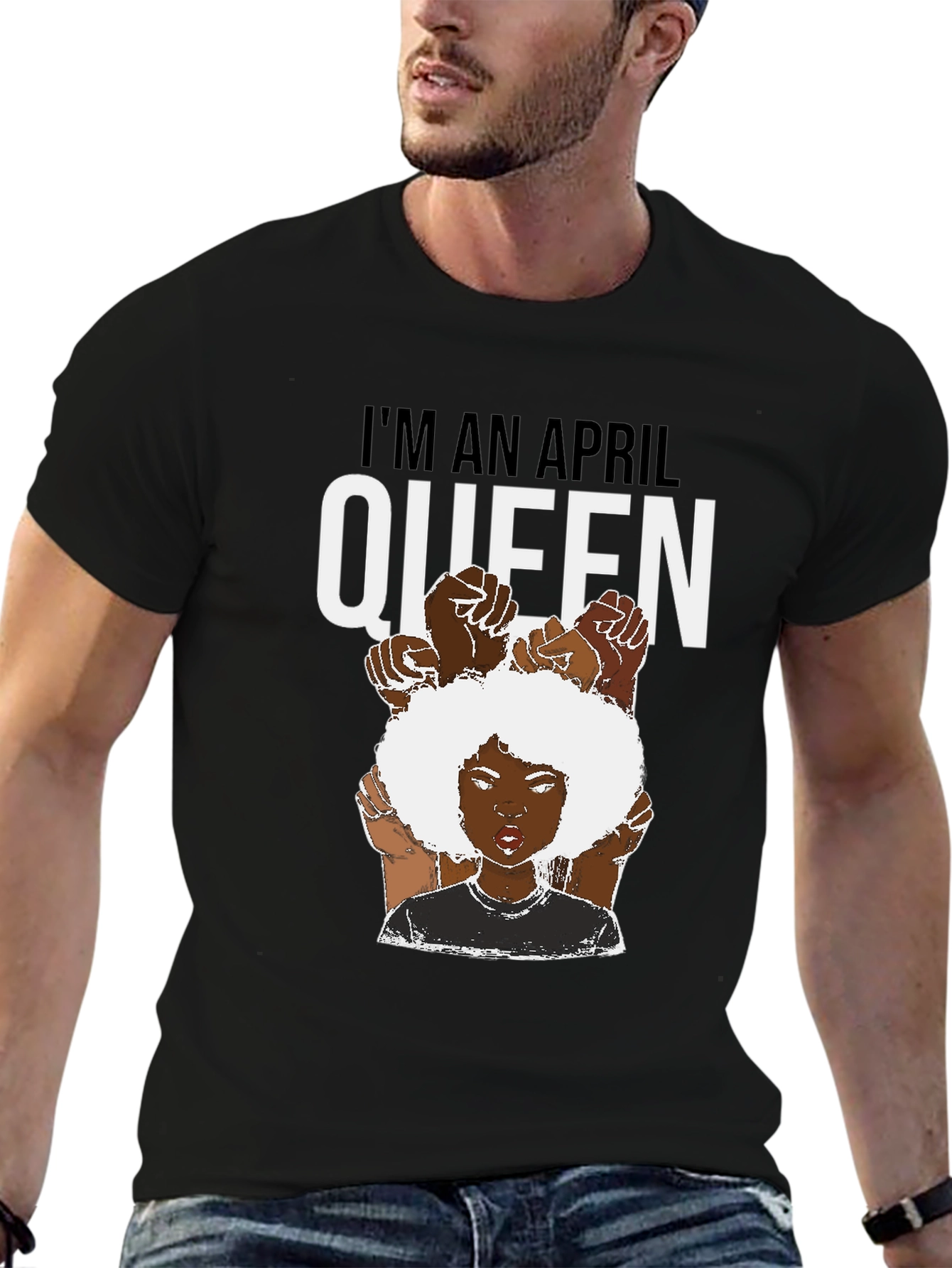 April Queen T-Shirt - Black Pride Tee