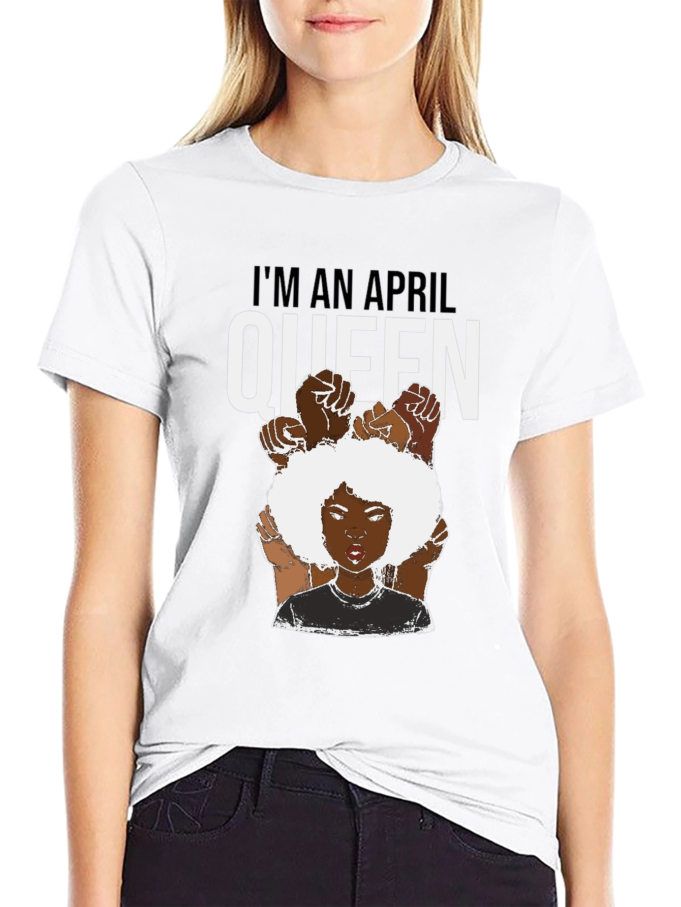 April Queen T-Shirt - Black Pride Tee
