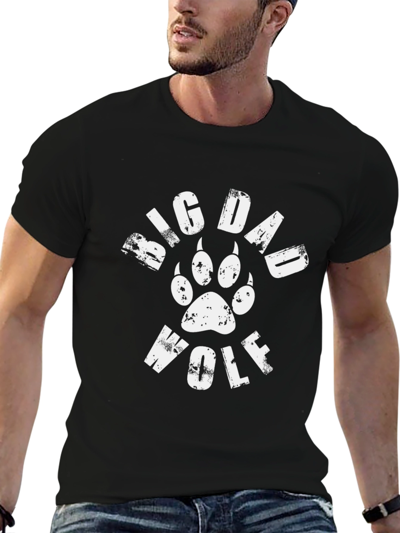 Big Dad Wolf Graphic T-Shirt - Mens Black Tee