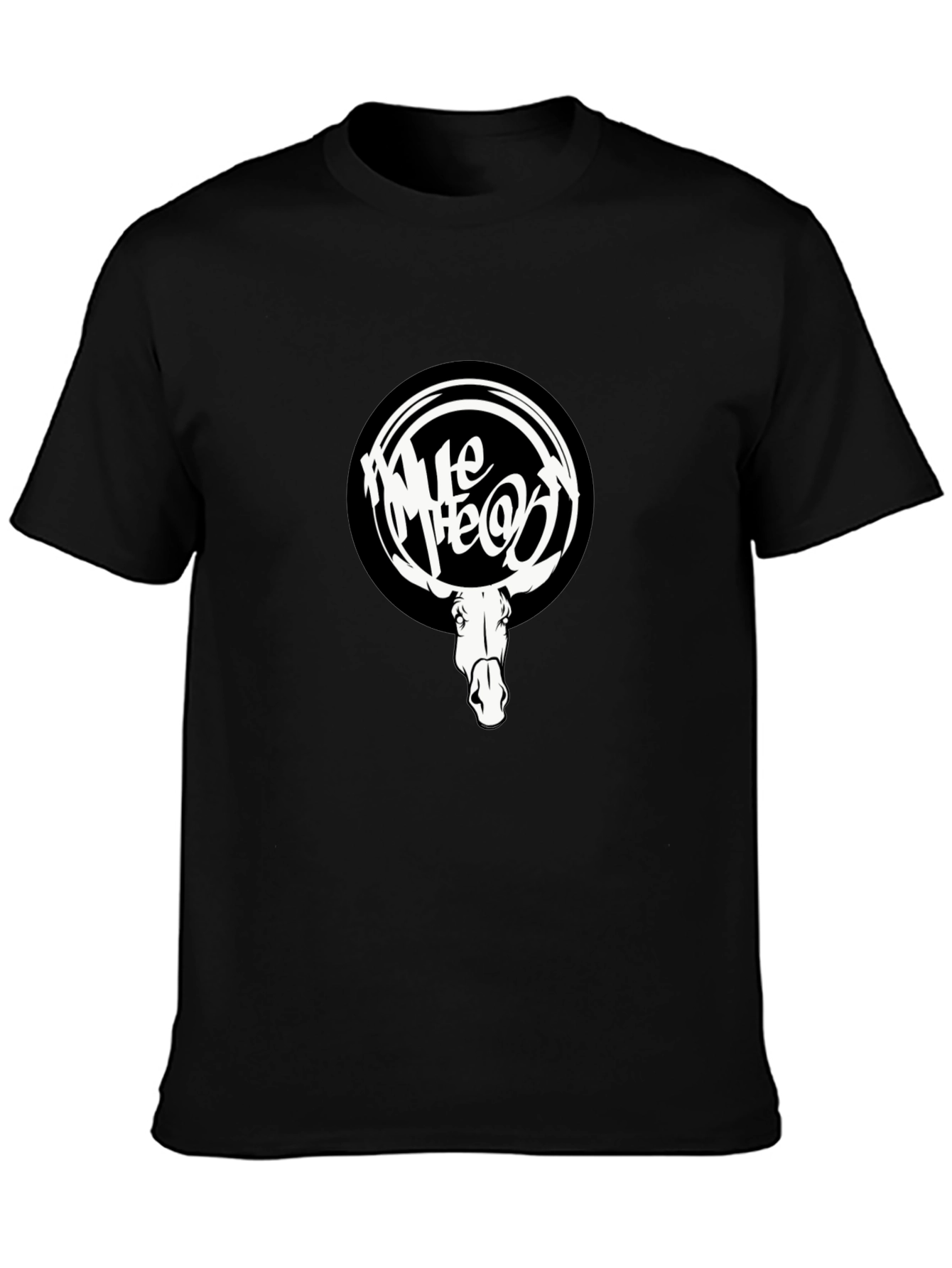 Cool Black T-Shirt with White Moose Graphic