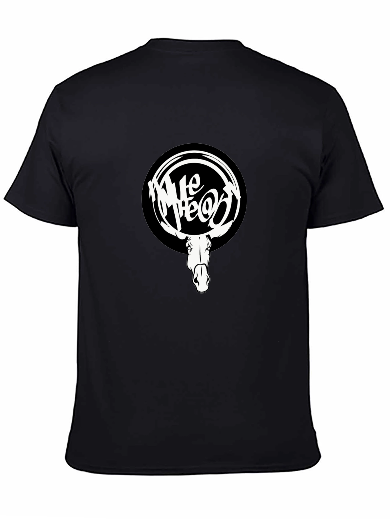 Cool Black T-Shirt with White Moose Graphic