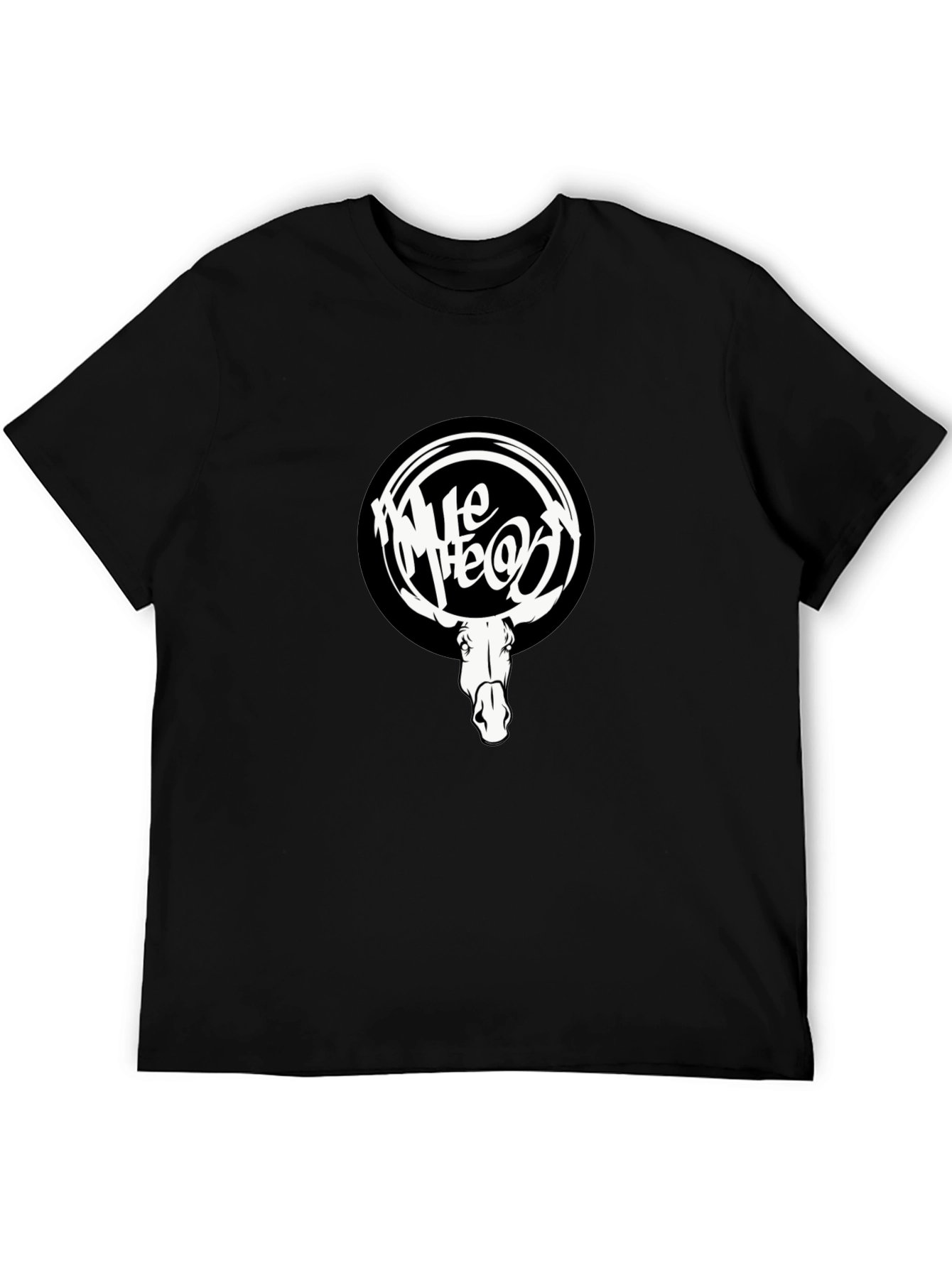 Cool Black T-Shirt with White Moose Graphic