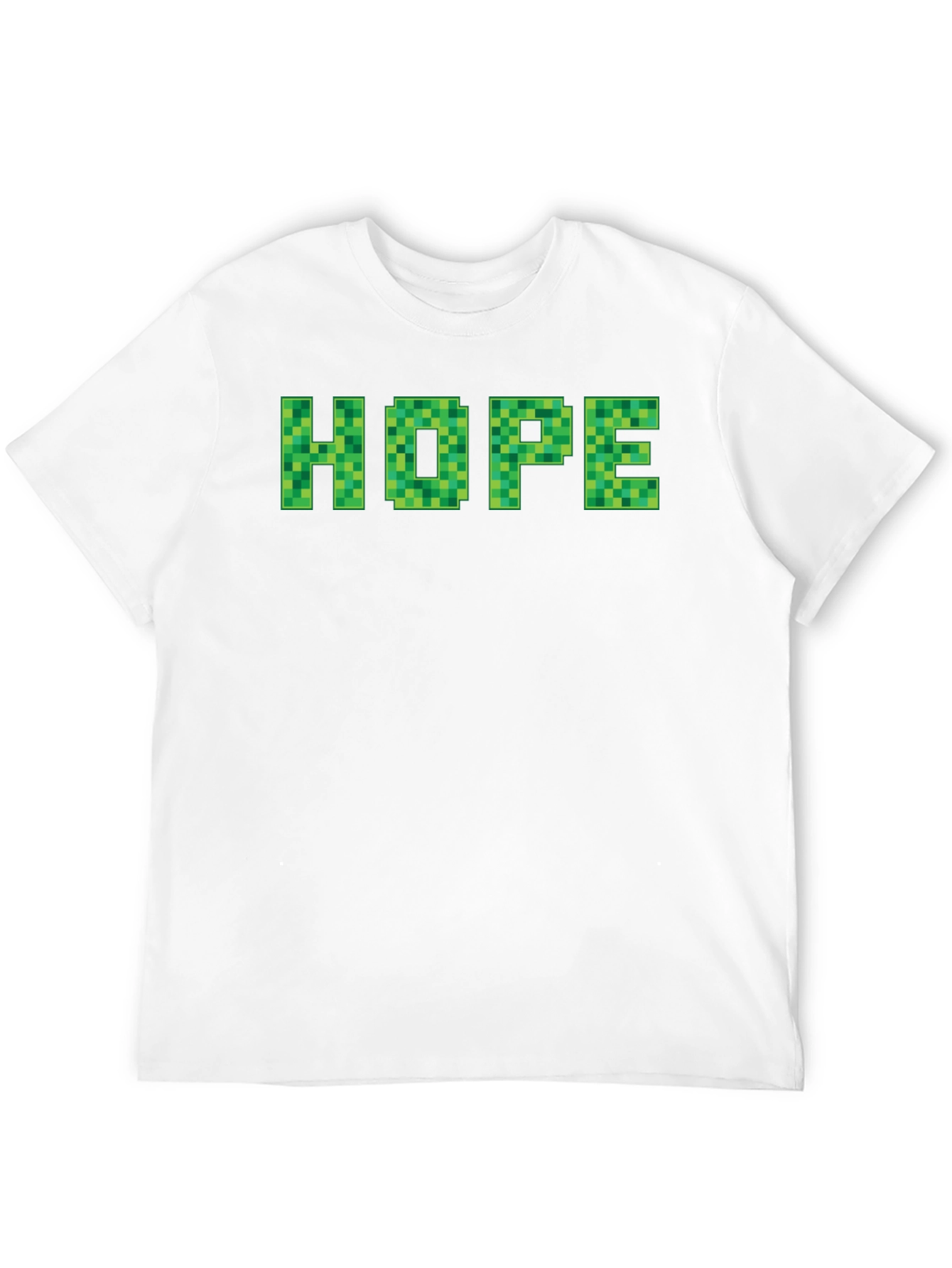 Minecraft Hope T-Shirt - Pixelated Green Lettering