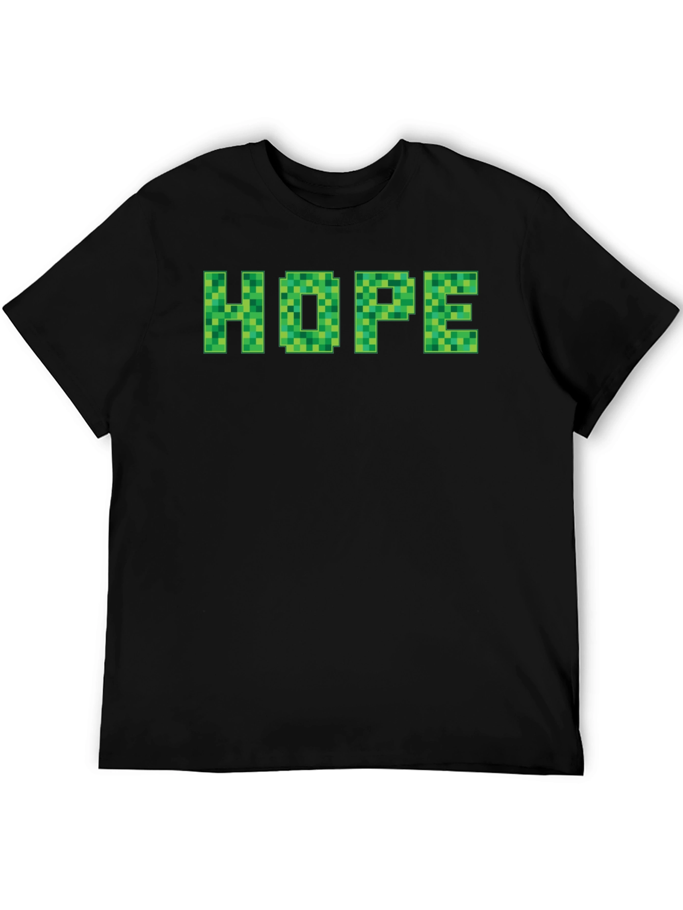 Minecraft Hope T-Shirt - Pixelated Green Lettering