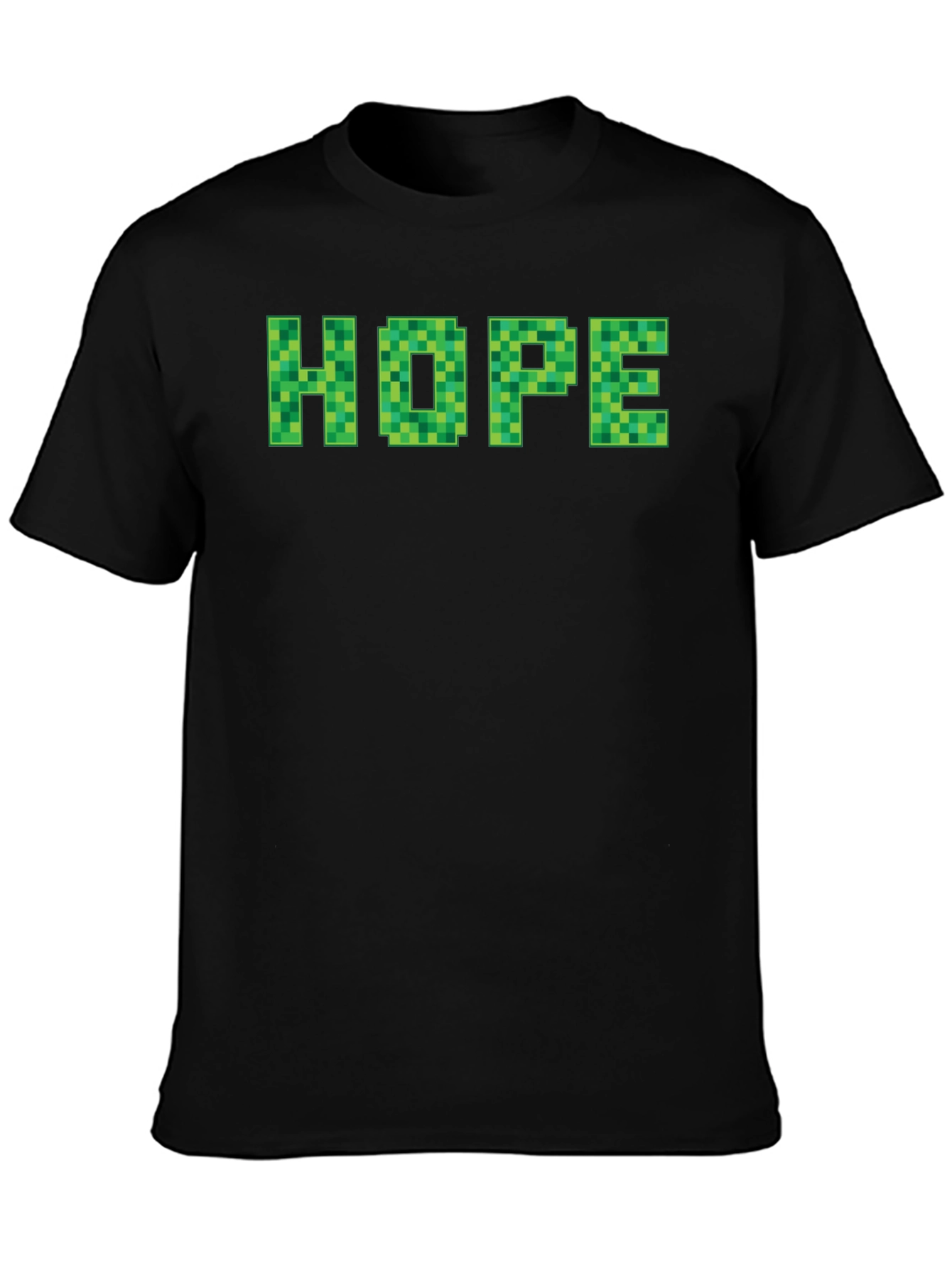 Minecraft Hope T-Shirt - Pixelated Green Lettering