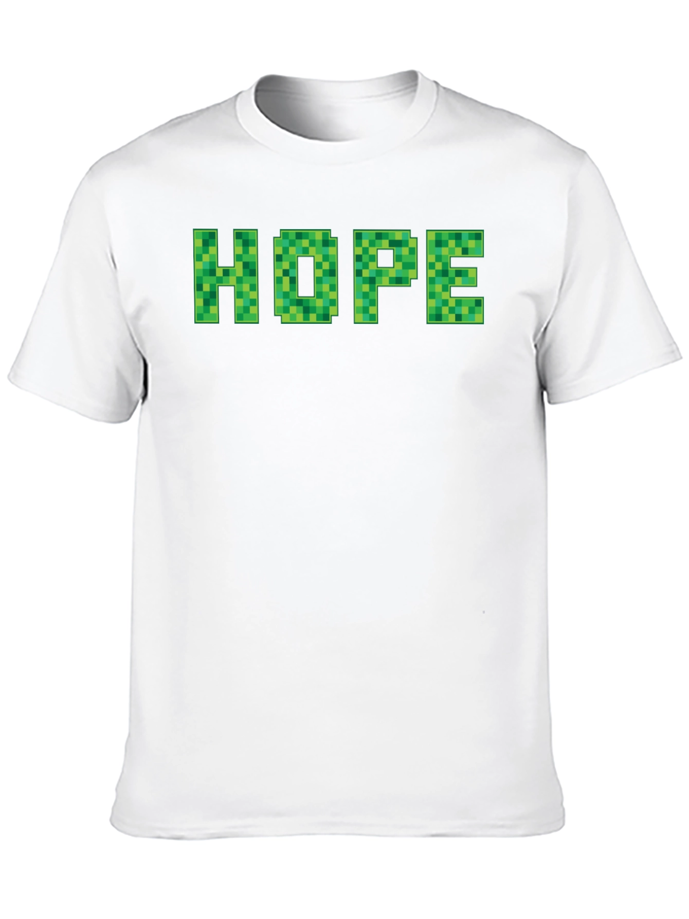 Minecraft Hope T-Shirt - Pixelated Green Lettering