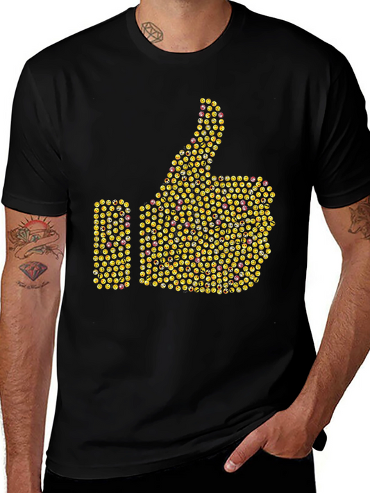 Emoji Thumbs Up Graphic T-Shirt - Black