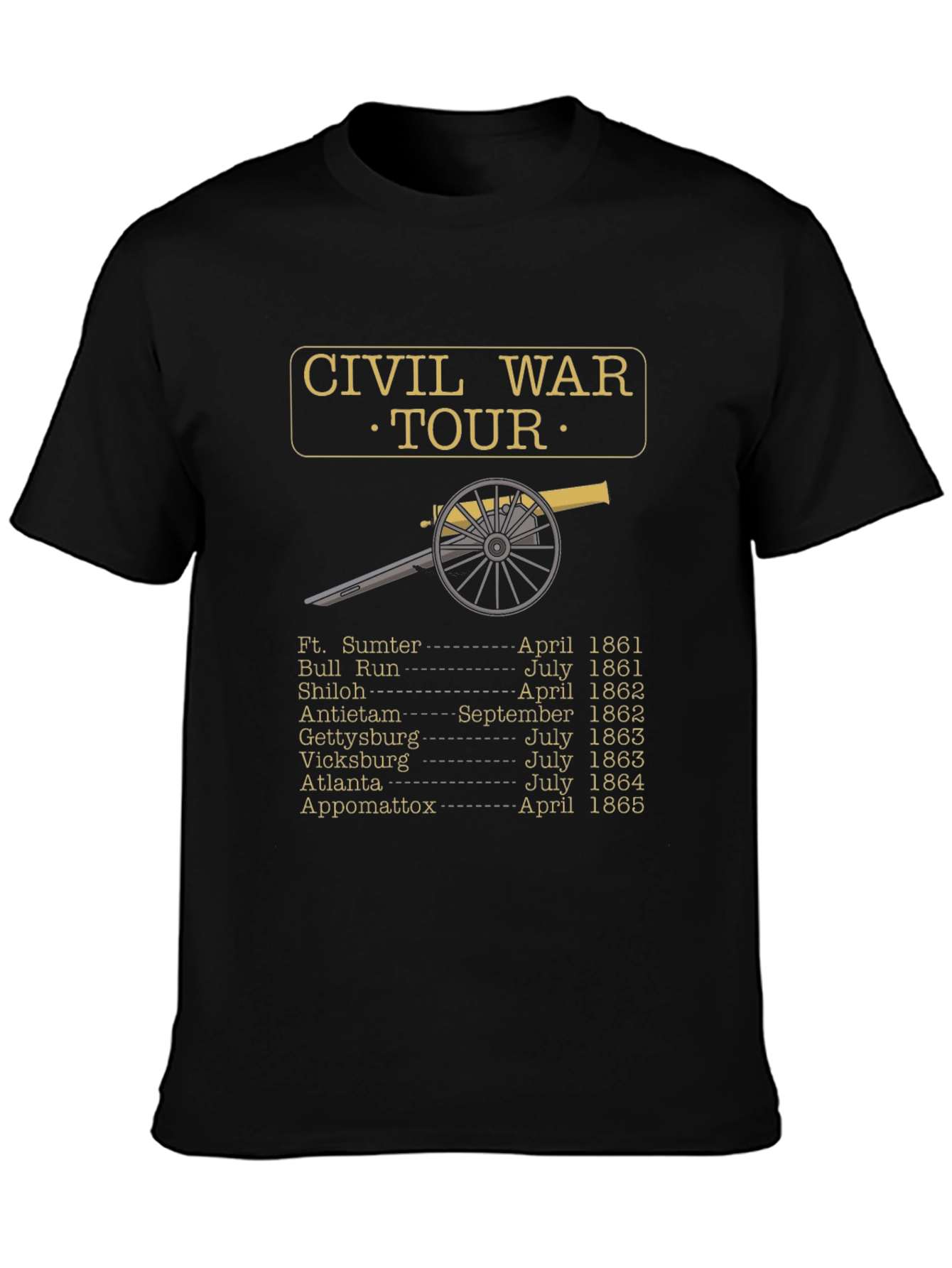 Civil War Tour T-Shirt History Buff Tee