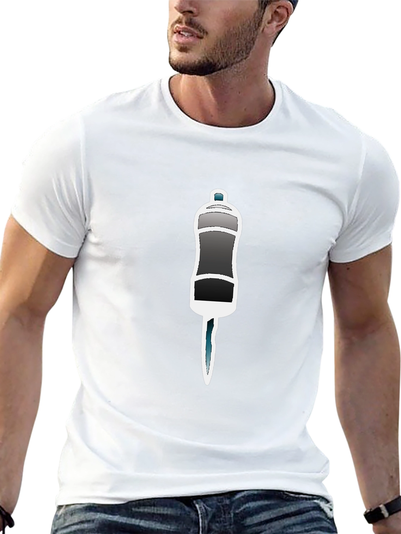 Black T-Shirt with Salt Shaker Graphic