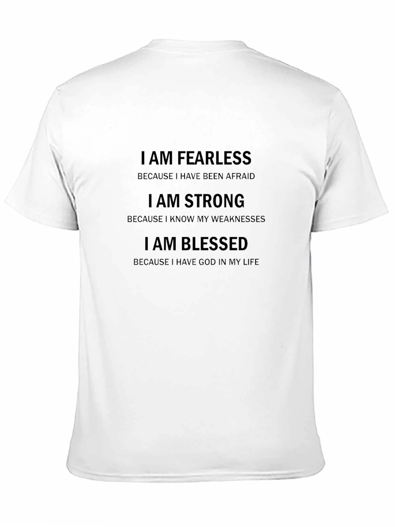 Fearless Strong Blessed Mens Black T-Shirt