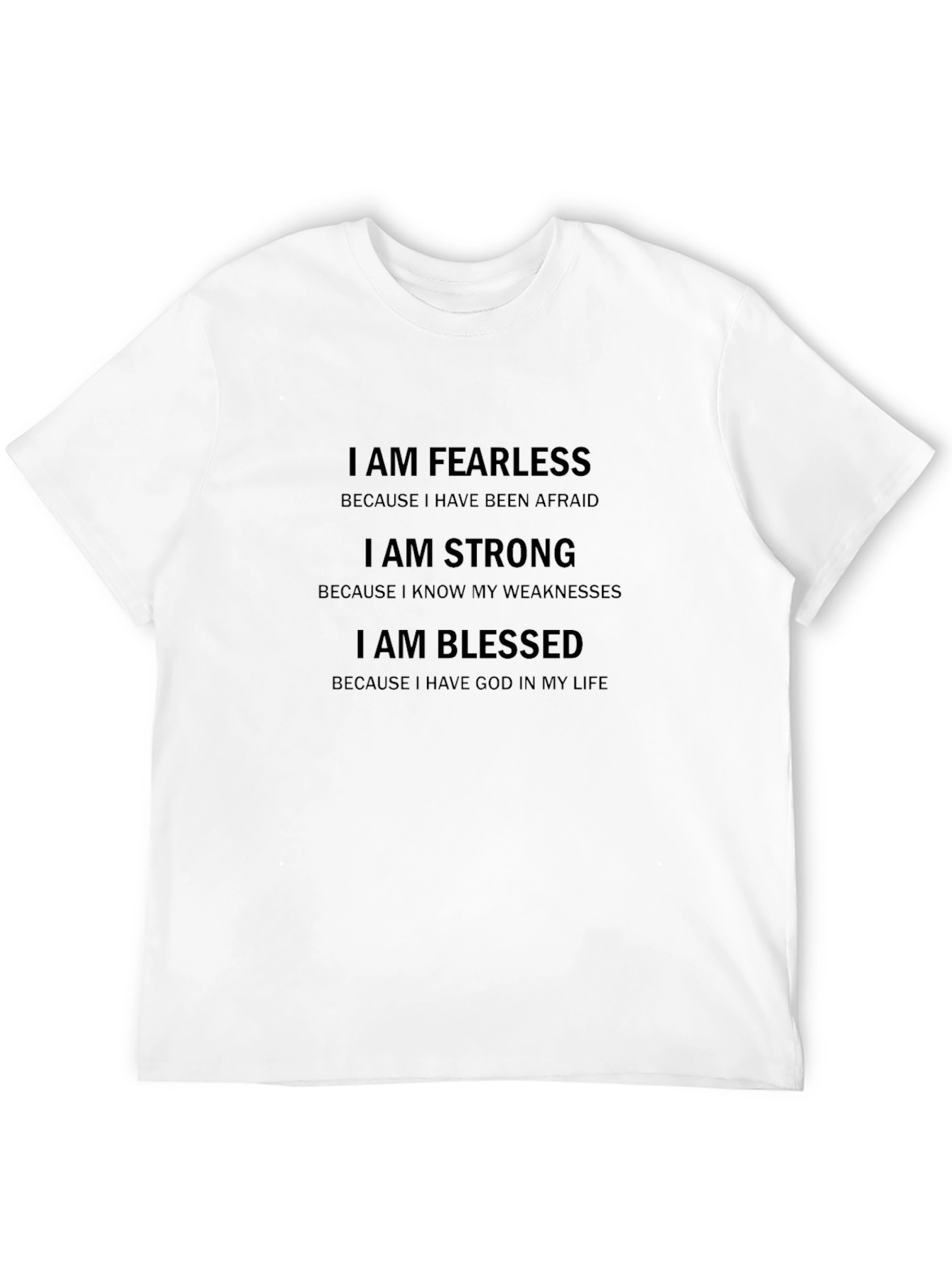 Fearless Strong Blessed Mens Black T-Shirt