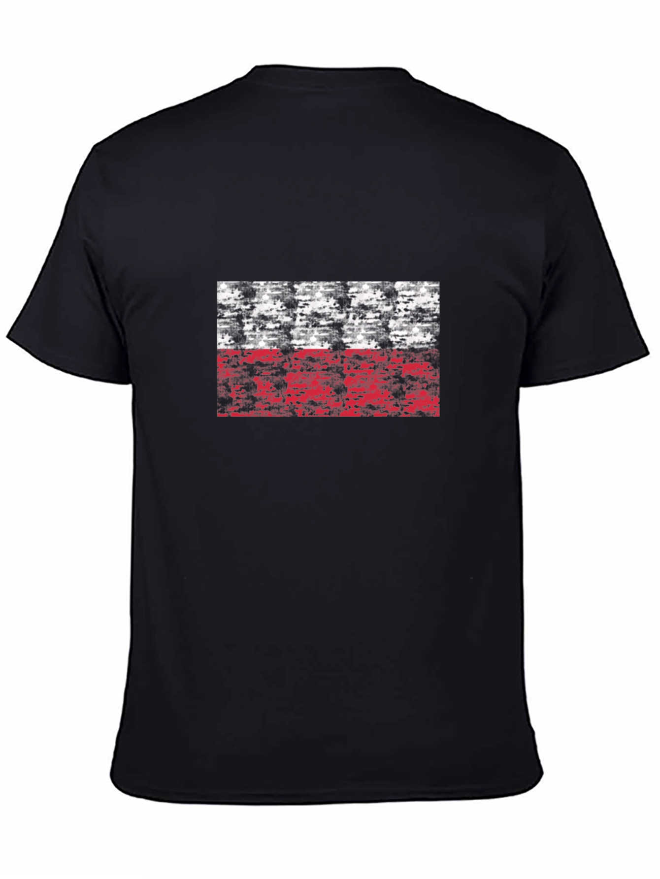 Poland Flag Camo Graphic T-Shirt - Black