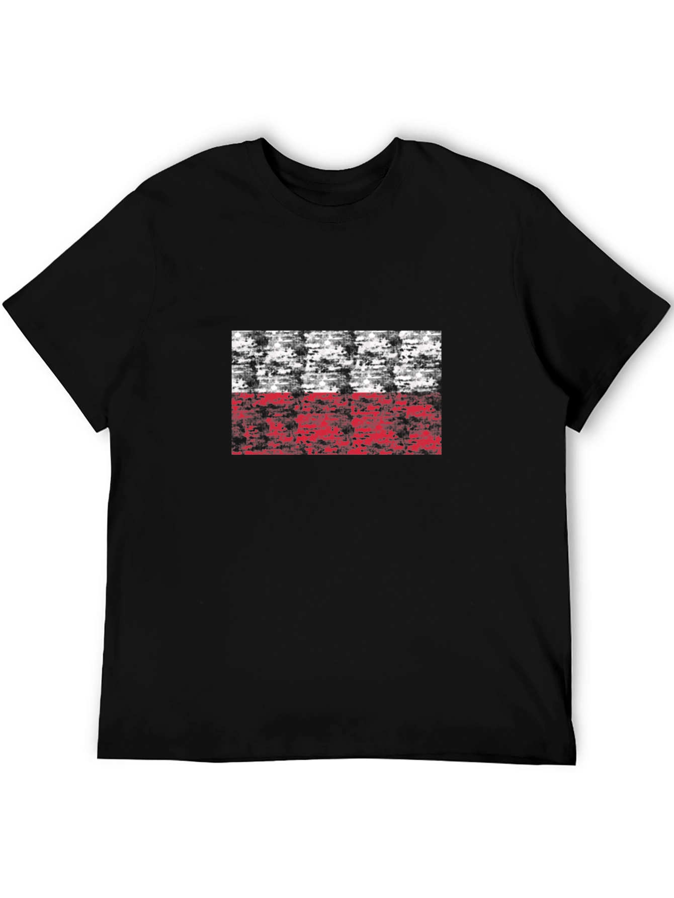 Poland Flag Camo Graphic T-Shirt - Black