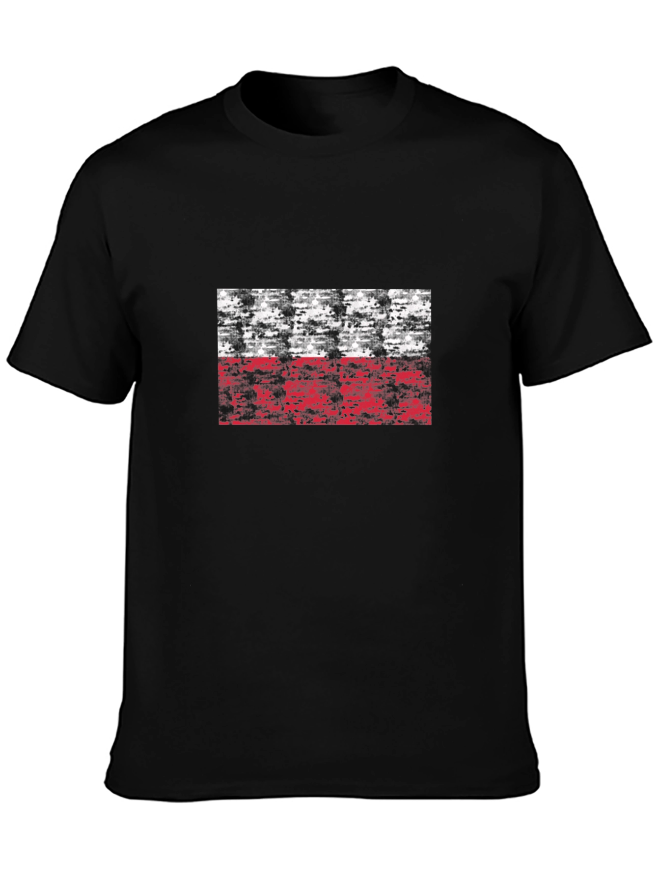 Poland Flag Camo Graphic T-Shirt - Black