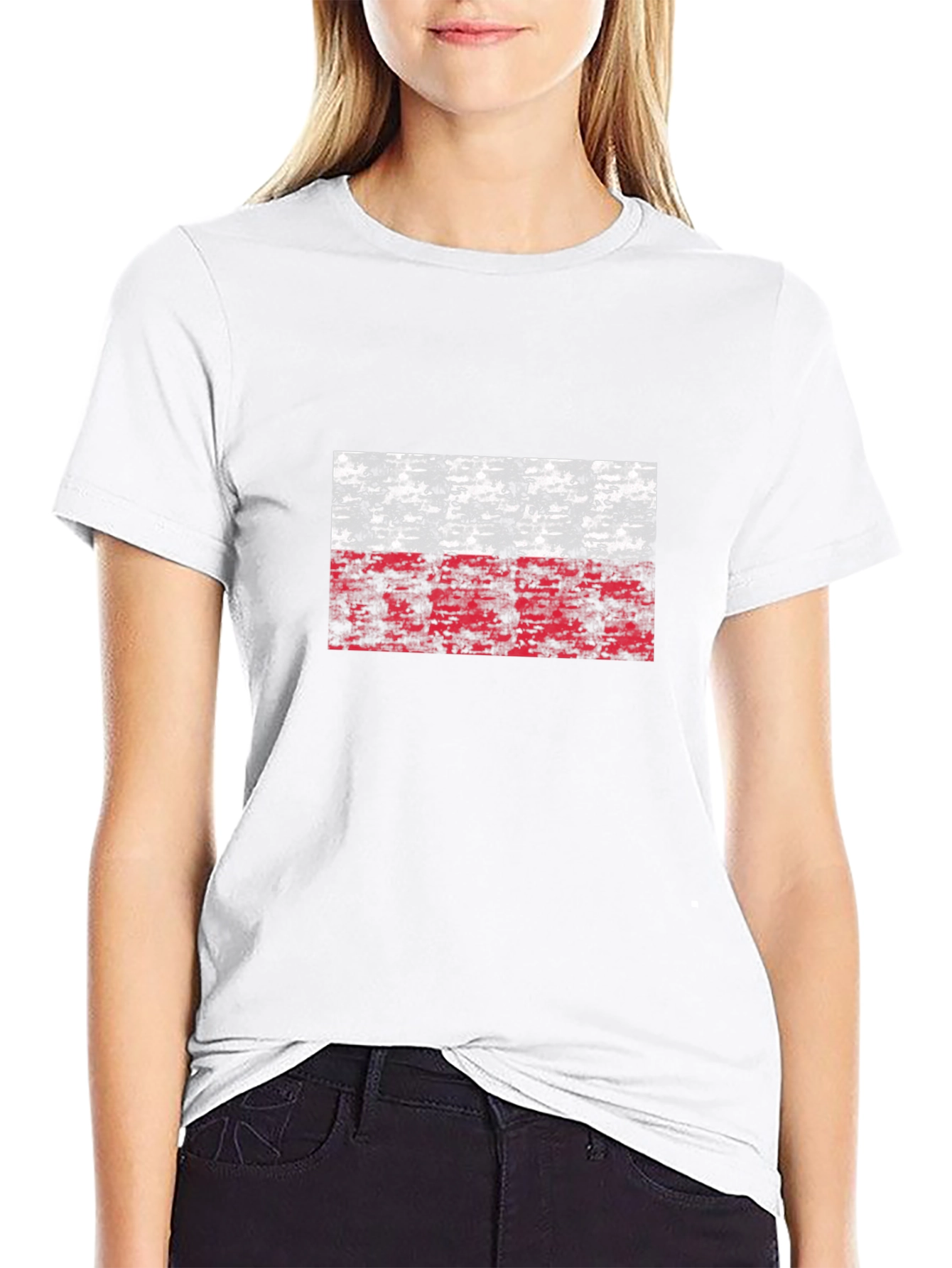 Poland Flag Camo Graphic T-Shirt - Black