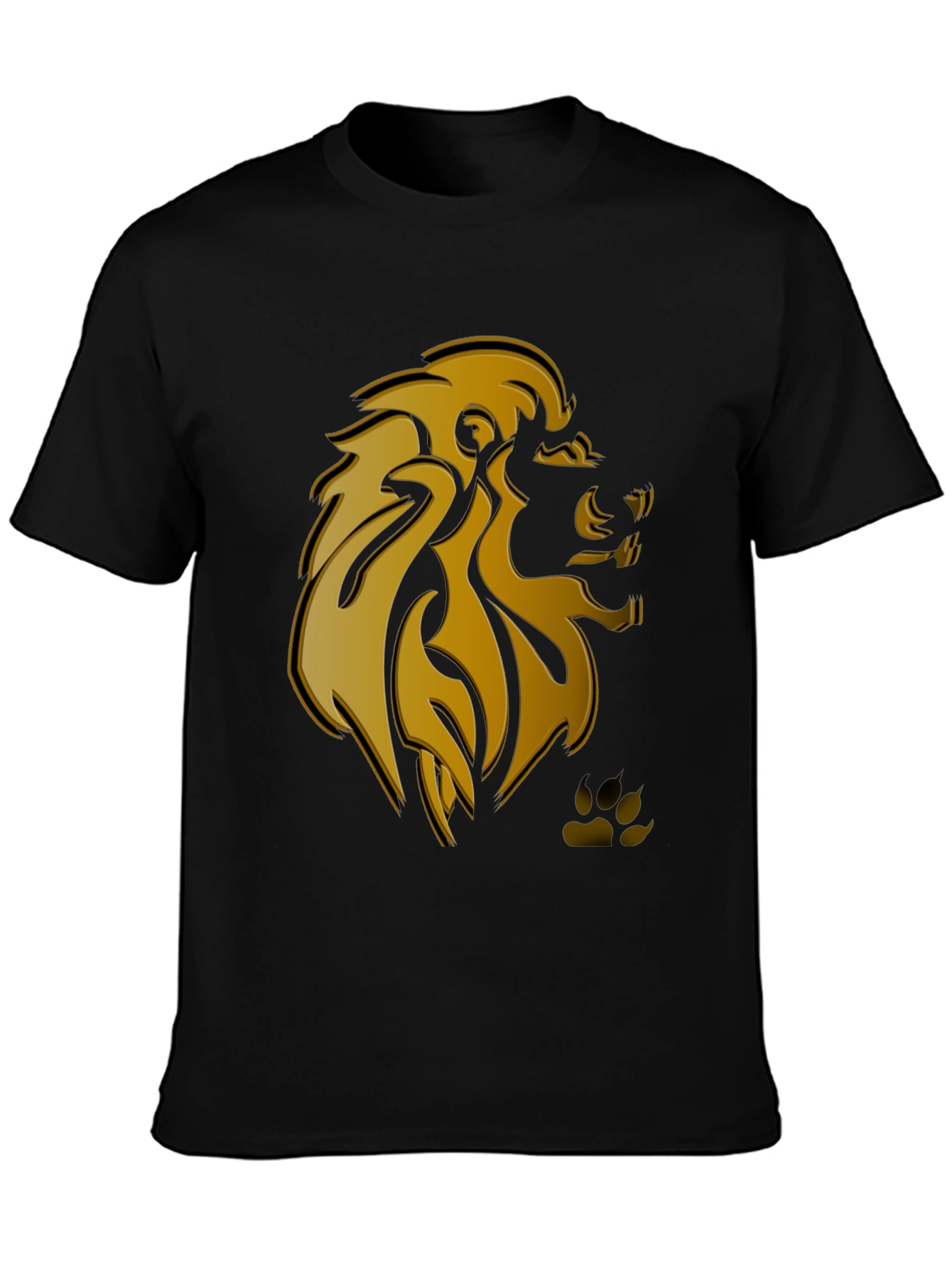 Lion Head Graphic T-Shirt - Stylish Black Tee