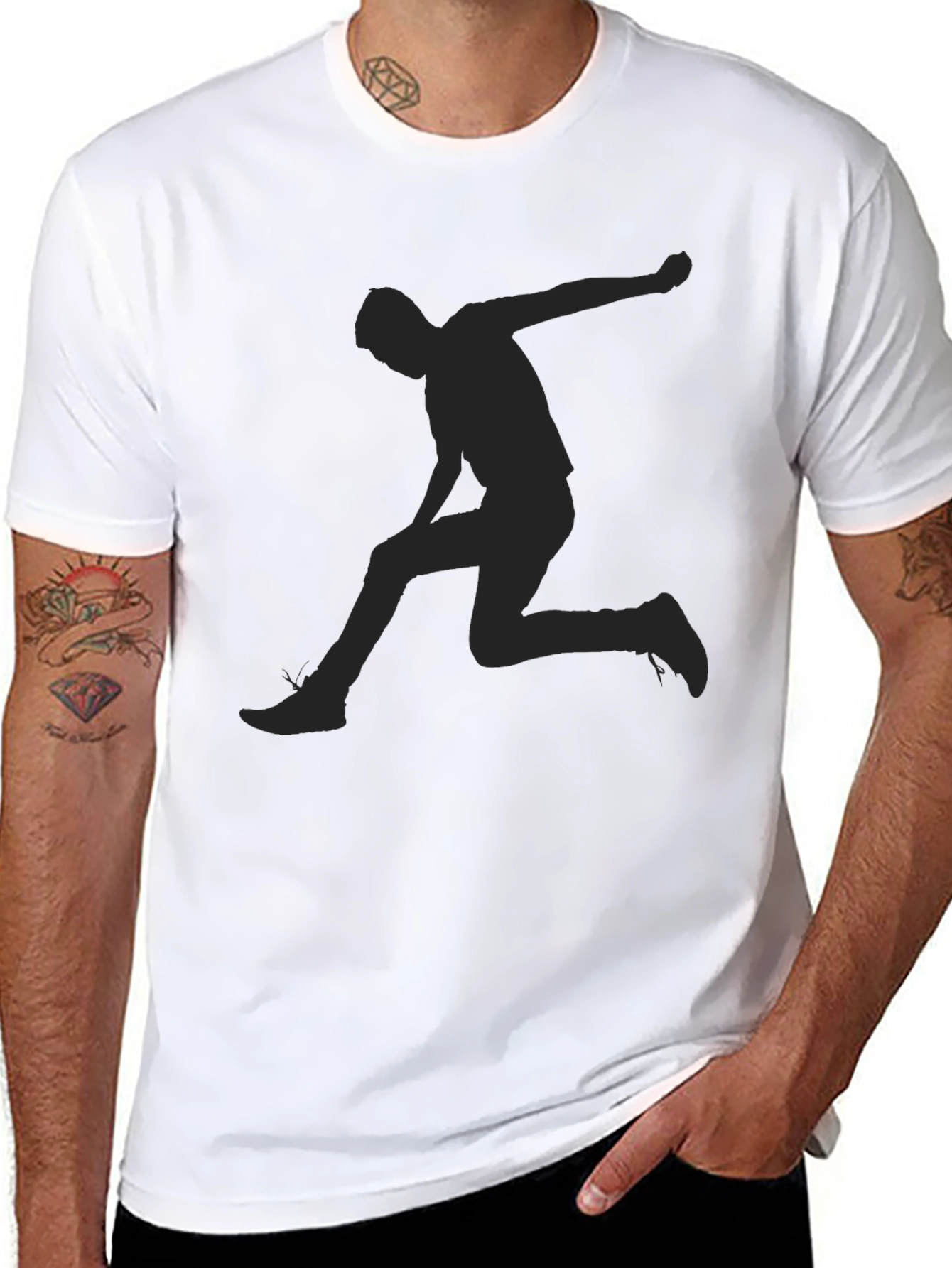 Silhouette Jumper Graphic Tee - Mens Black T-Shirt