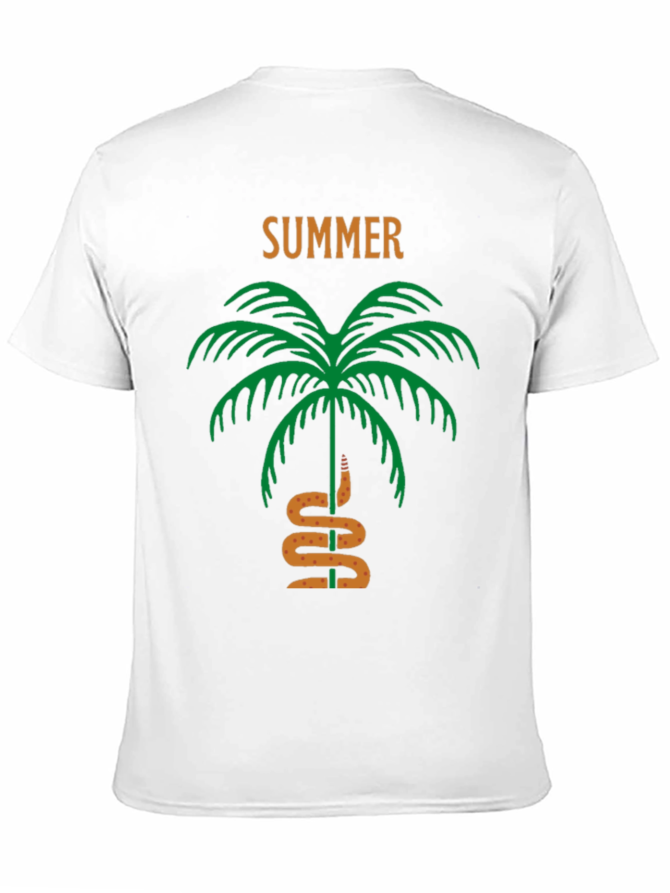 Summer Palm Tree & Snake Black T-Shirt