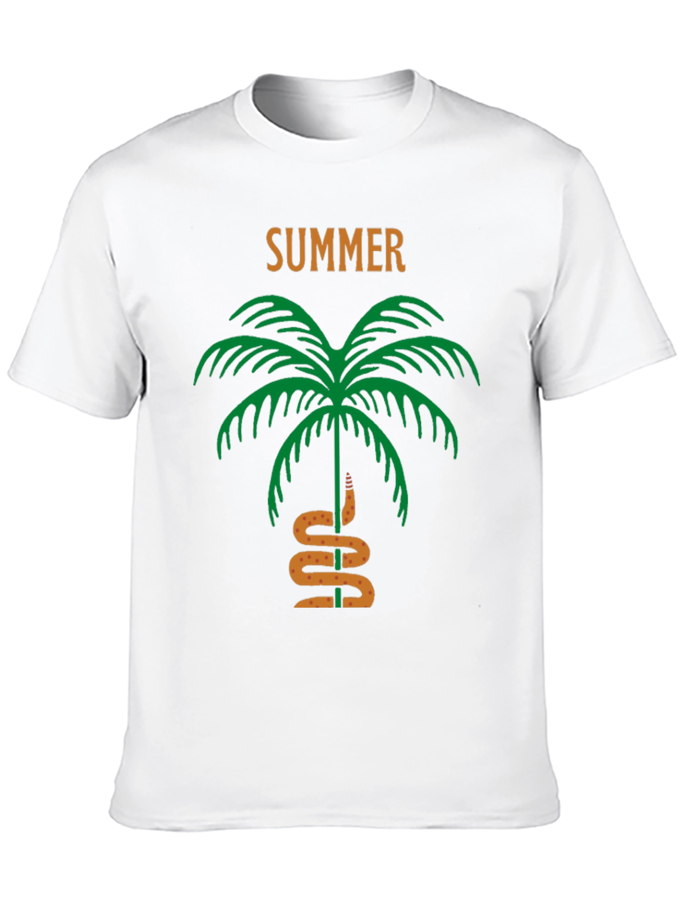 Summer Palm Tree & Snake Black T-Shirt