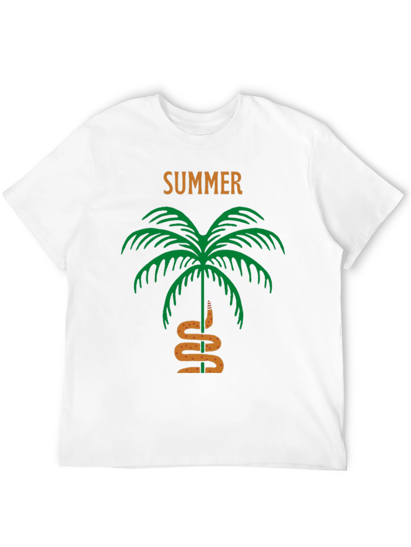 Summer Palm Tree & Snake Black T-Shirt