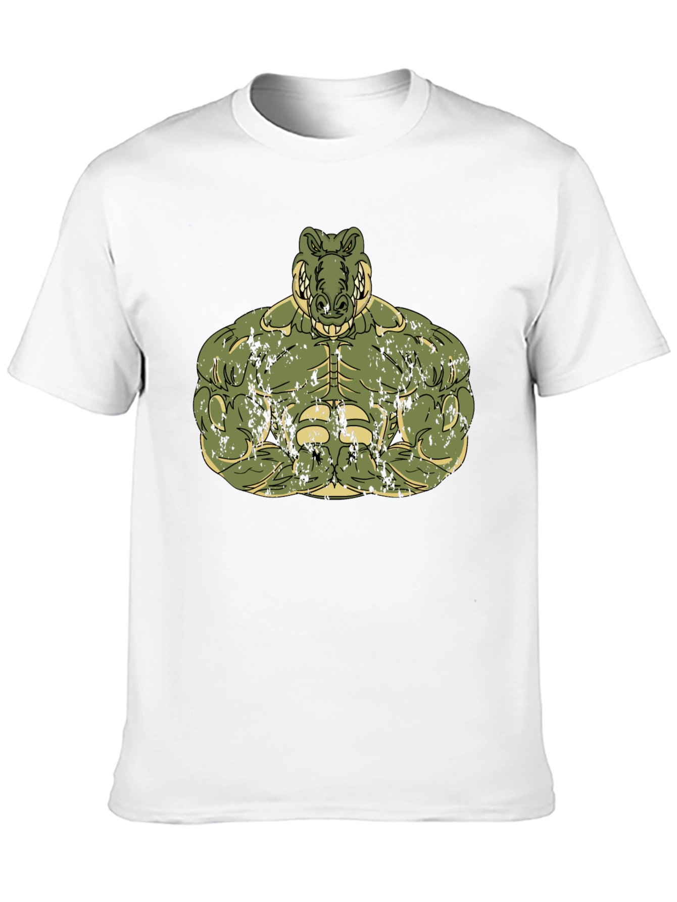 Muscle Alligator Graphic Tee - Black Cotton