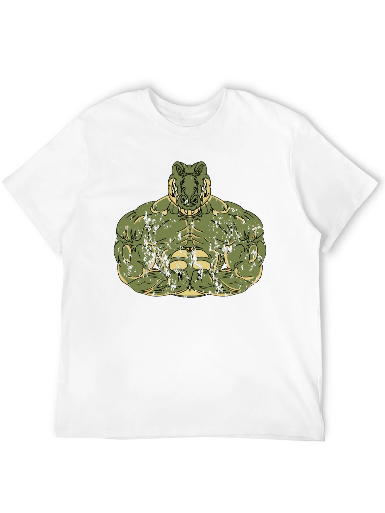 Muscle Alligator Graphic Tee - Black Cotton
