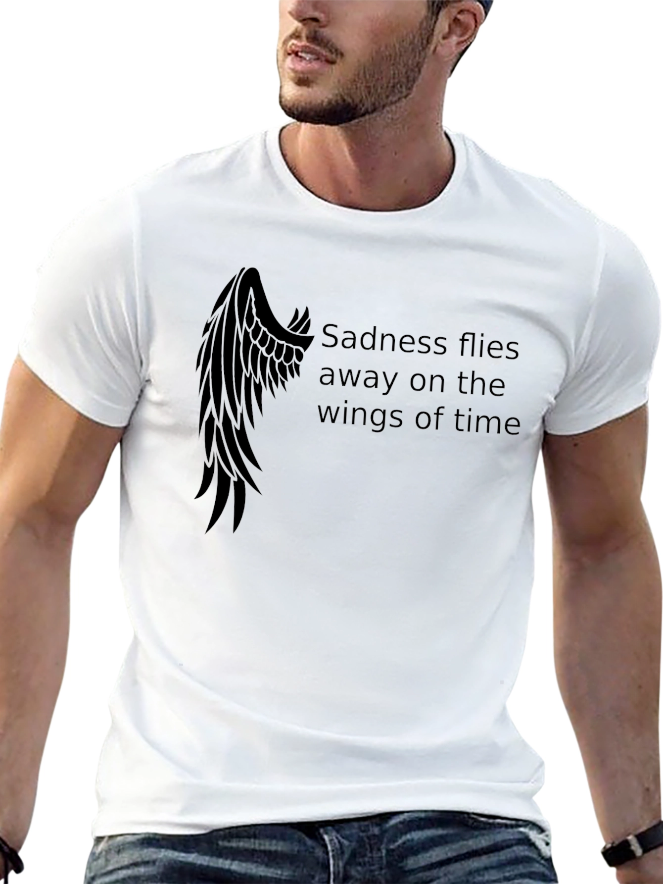 Mens Sadness Flies Away Graphic Tee - Black