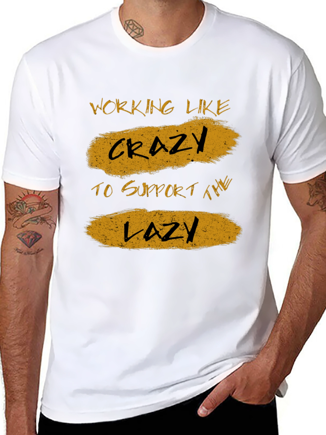 Working Like Crazy T-Shirt - Funny Graphic Tee