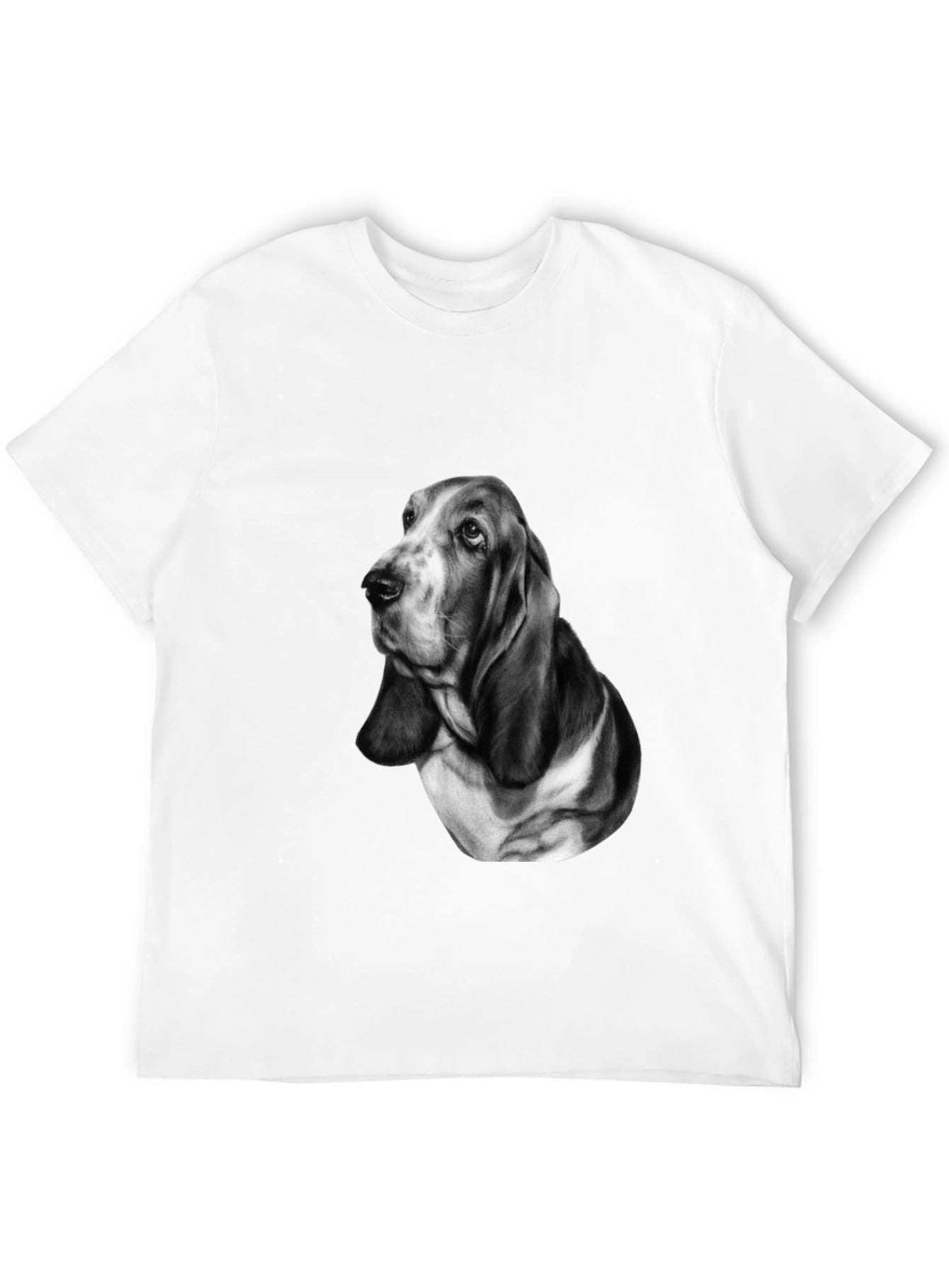 Basset Hound Dog Graphic Print Tee - Black