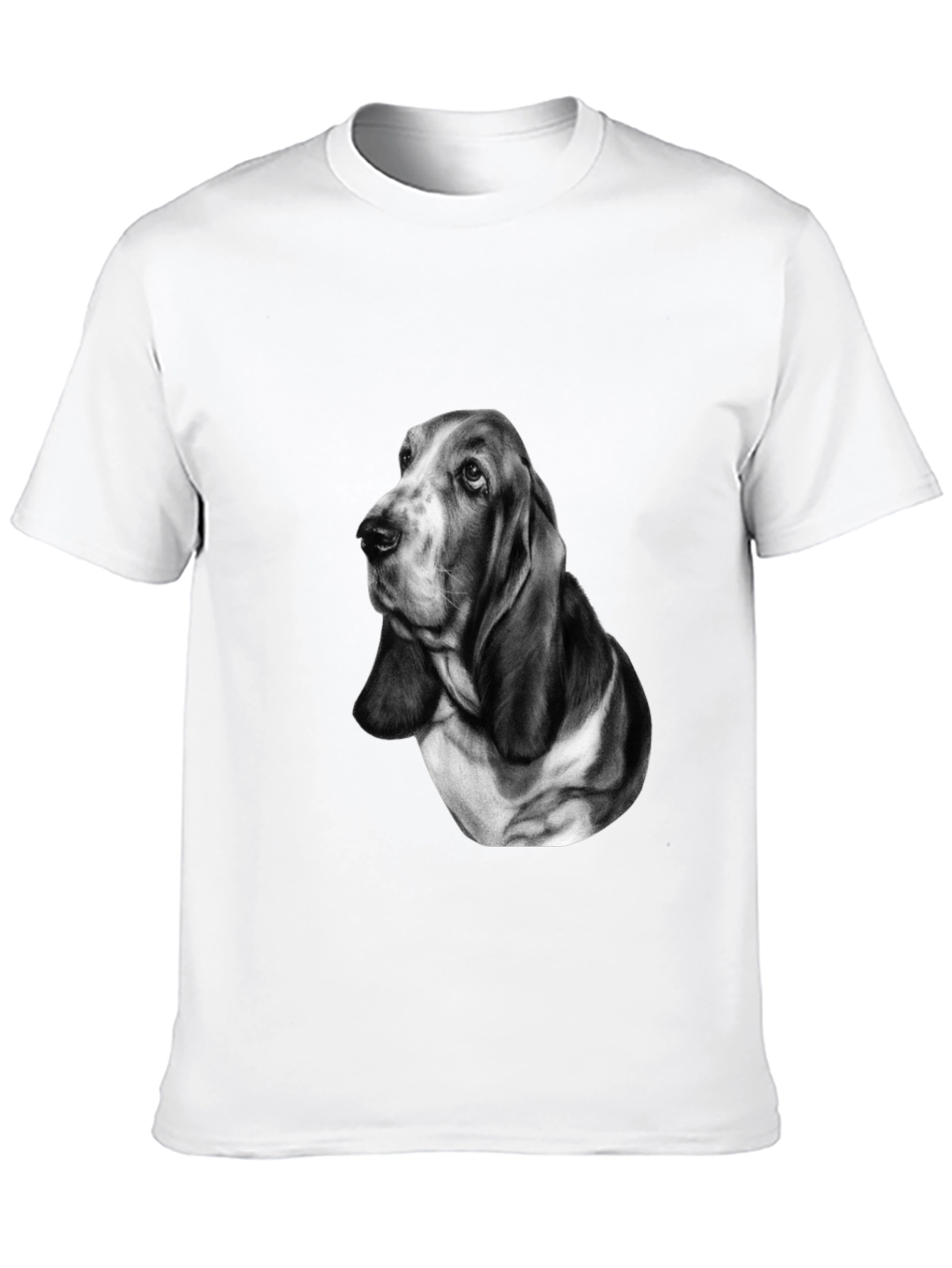 Basset Hound Dog Graphic Print Tee - Black