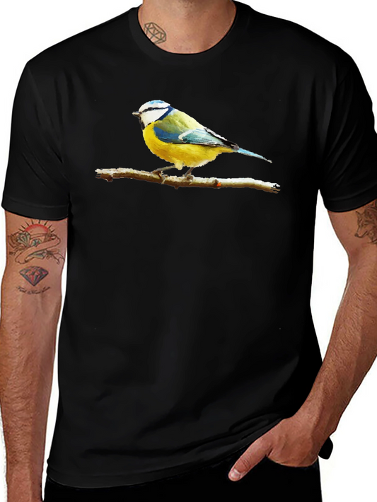 Bird on Branch Graphic Black T-Shirt