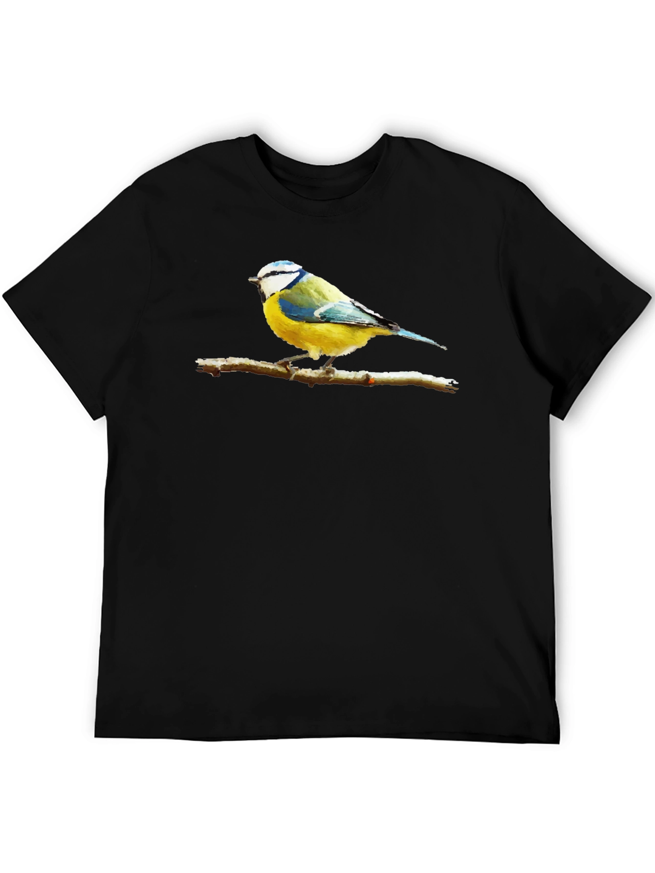 Bird on Branch Graphic Black T-Shirt